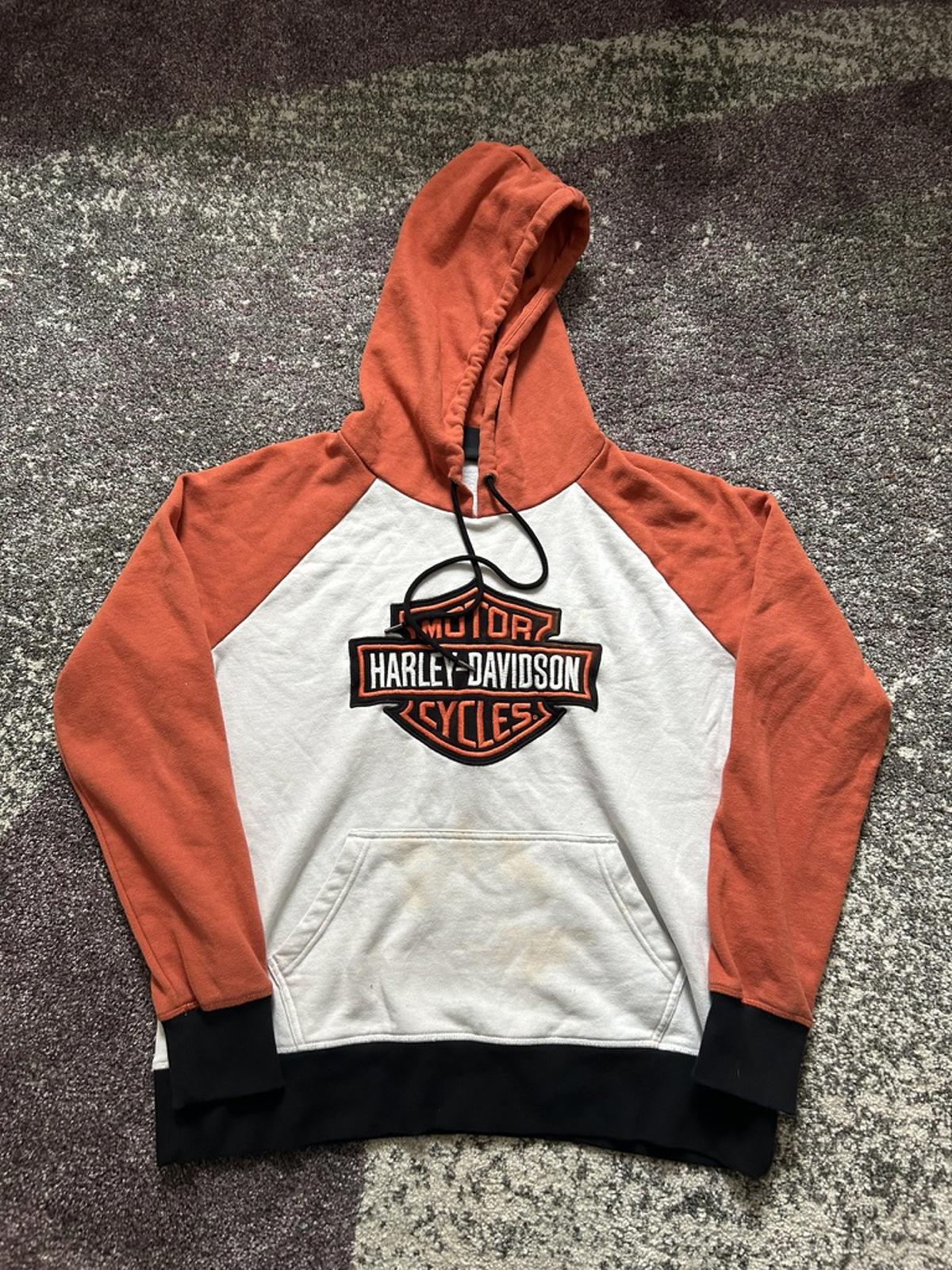Vintage Harley-Davidson Two-Tone Embroidered Hoodie