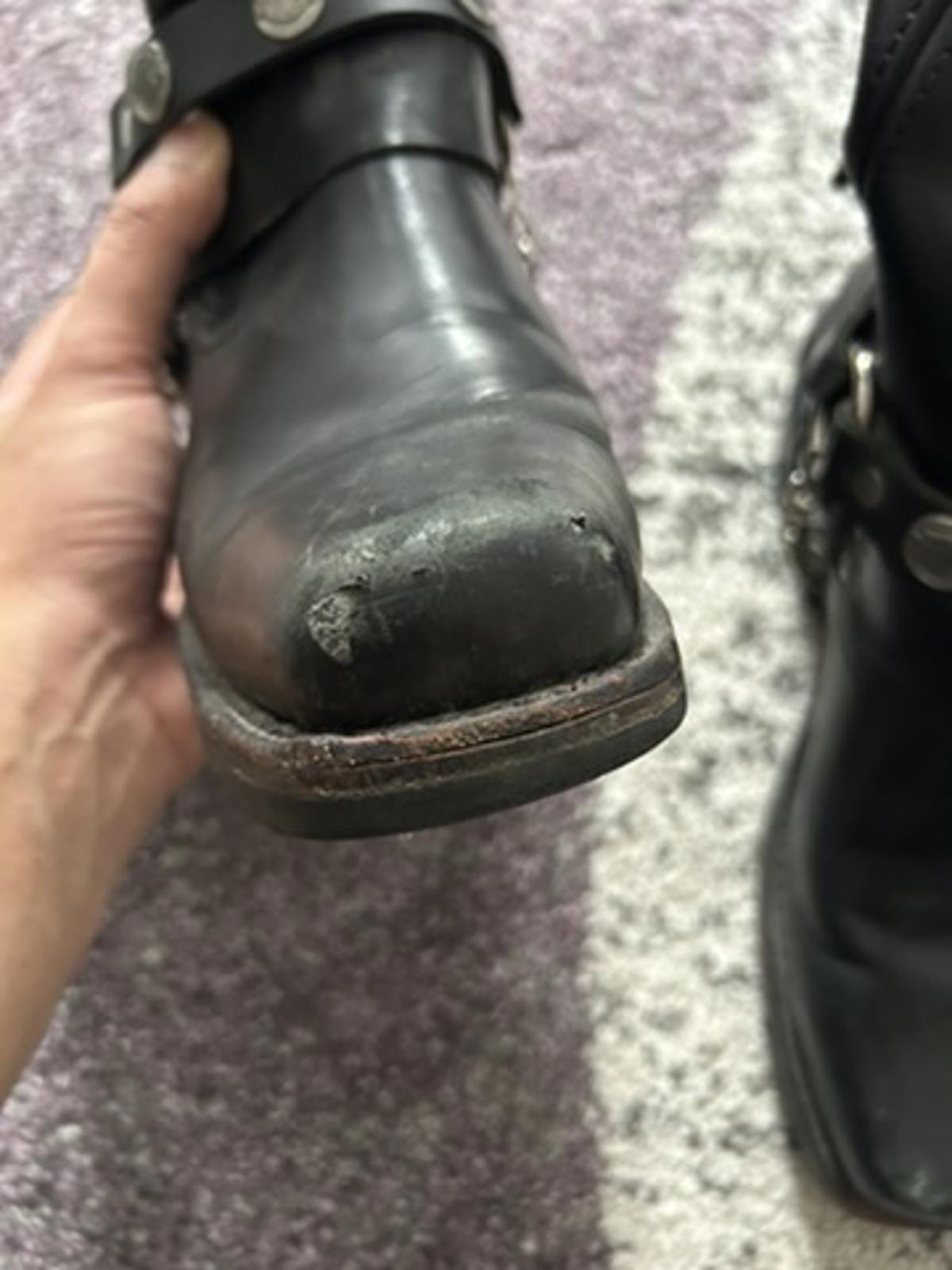 Vintage Harley-Davidson Black Leather Harness Boots