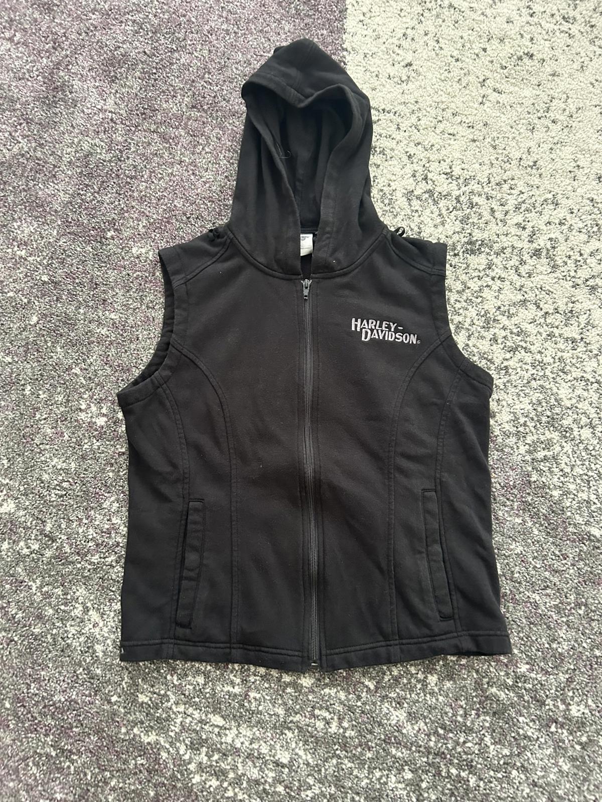 Harley-Davidson Black Sleeveless Hooded Vest