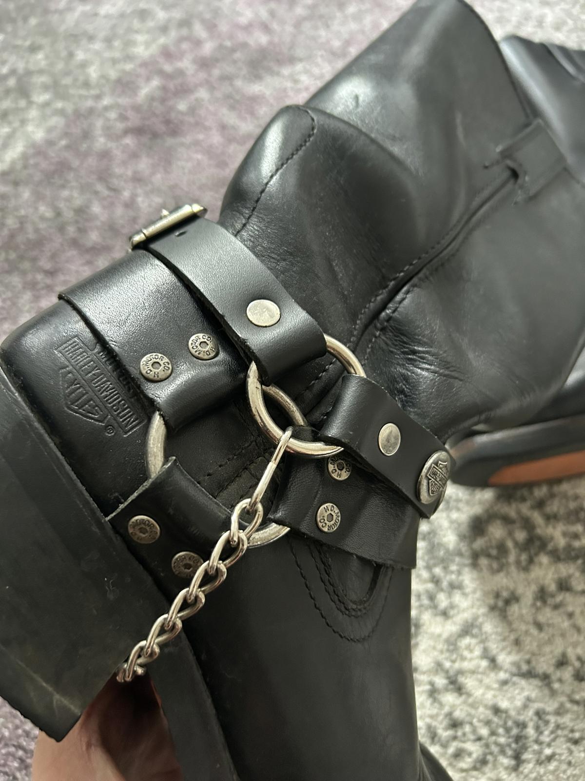 Vintage Harley-Davidson Black Leather Harness Boots