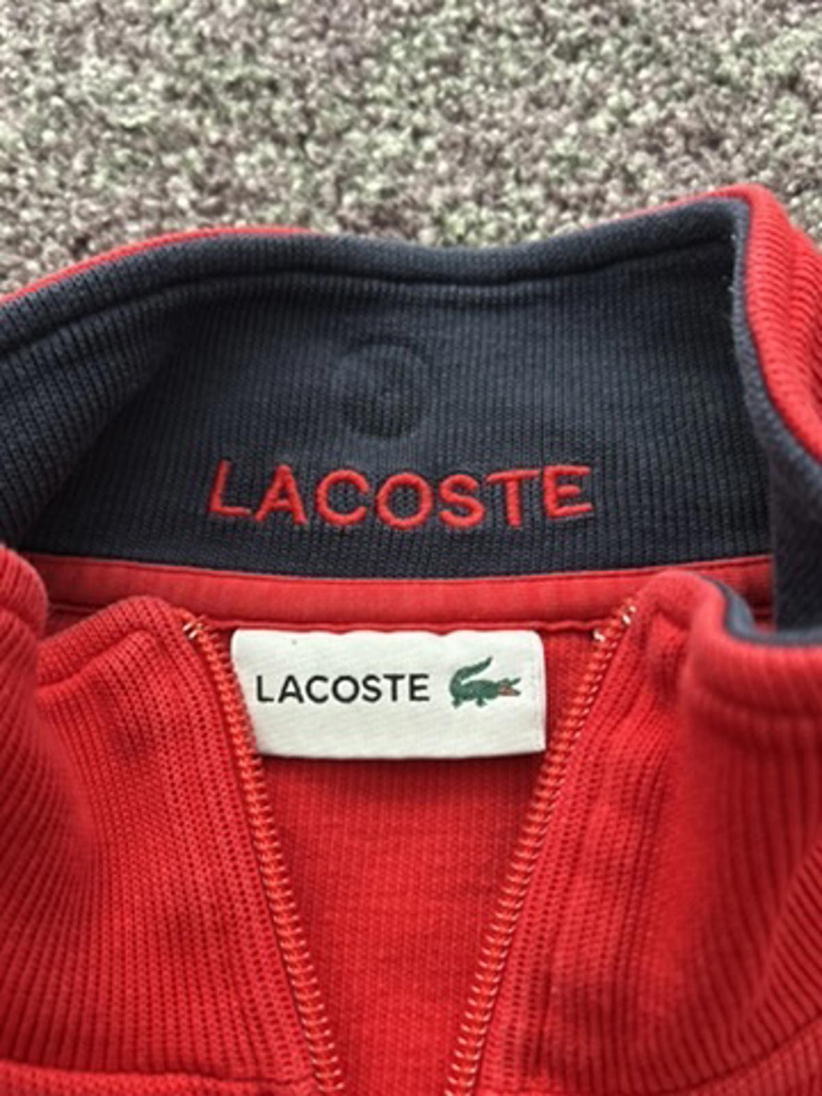 Lacoste Red Quarter-Zip Sweatshirt
