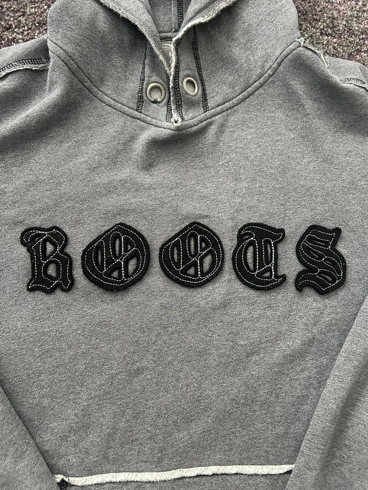 Roots Gothic Logo Hoodie – Distressed Grey Pullover
