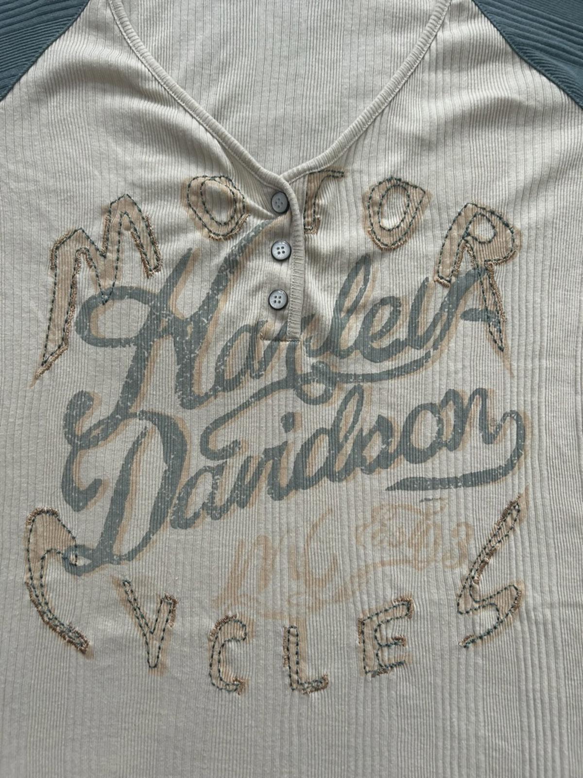 Harley Davidson Women's Short Sleeve Buttoned Raglan Shirt