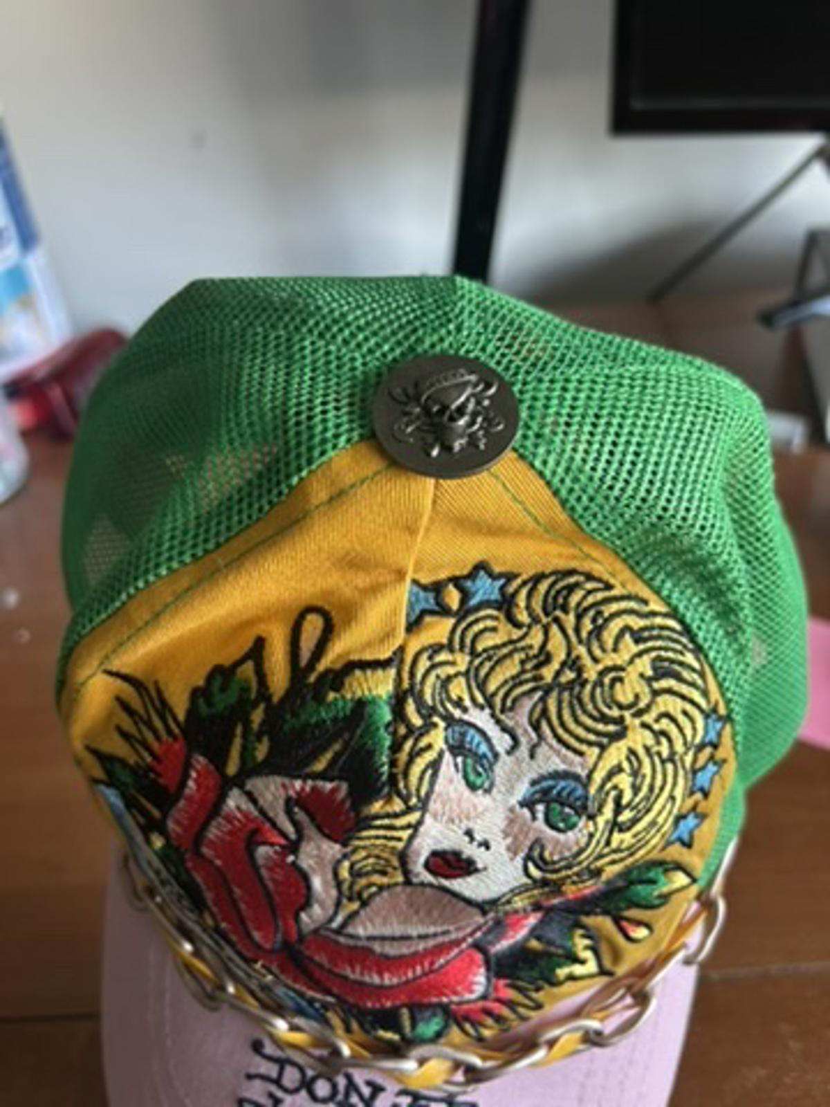 Ed Hardy Women's Mesh Trucker Hat with Embroidered Design