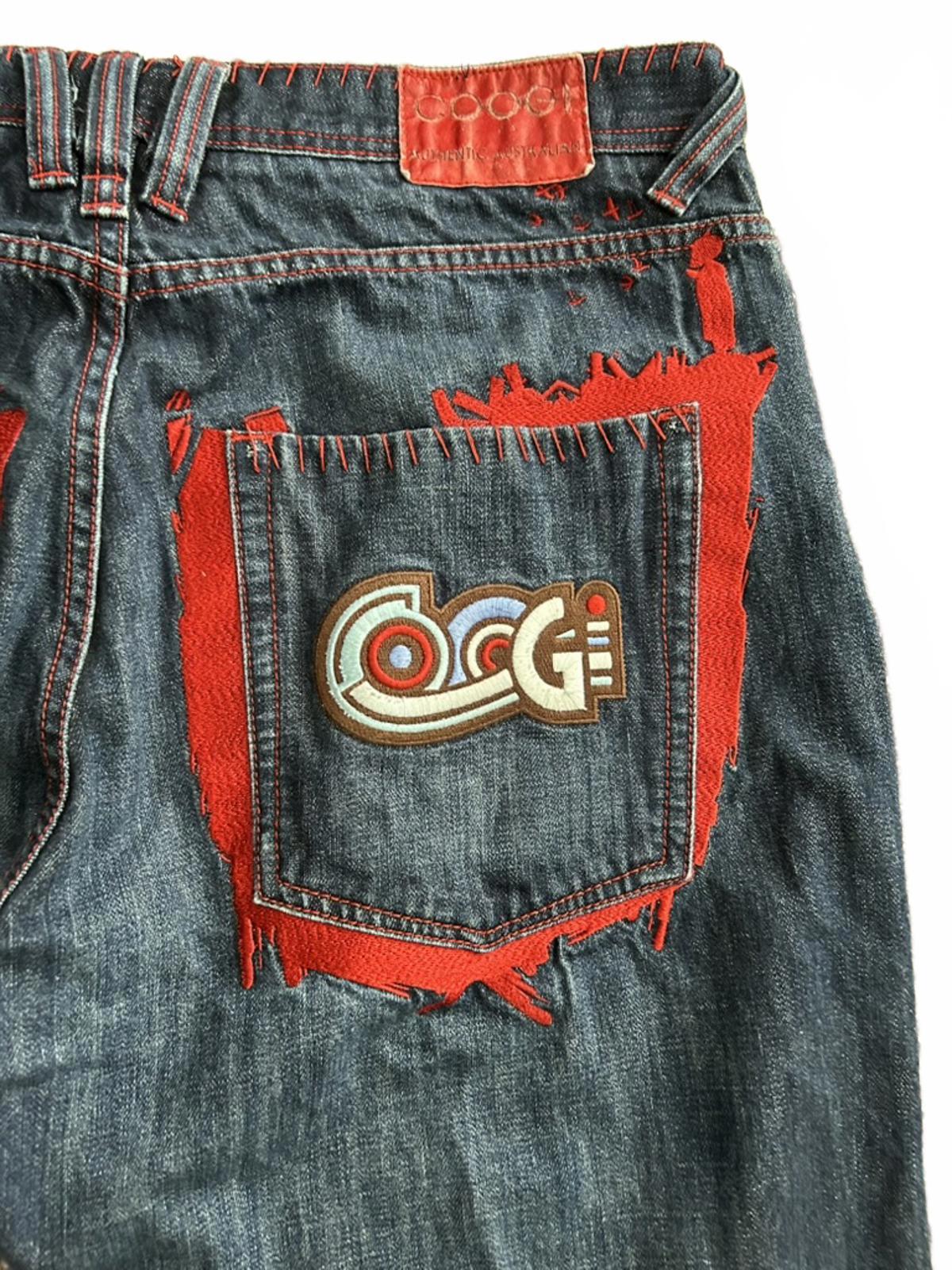 Coogi Men's Jeans with Red Stitching and Pocket Detail, Size