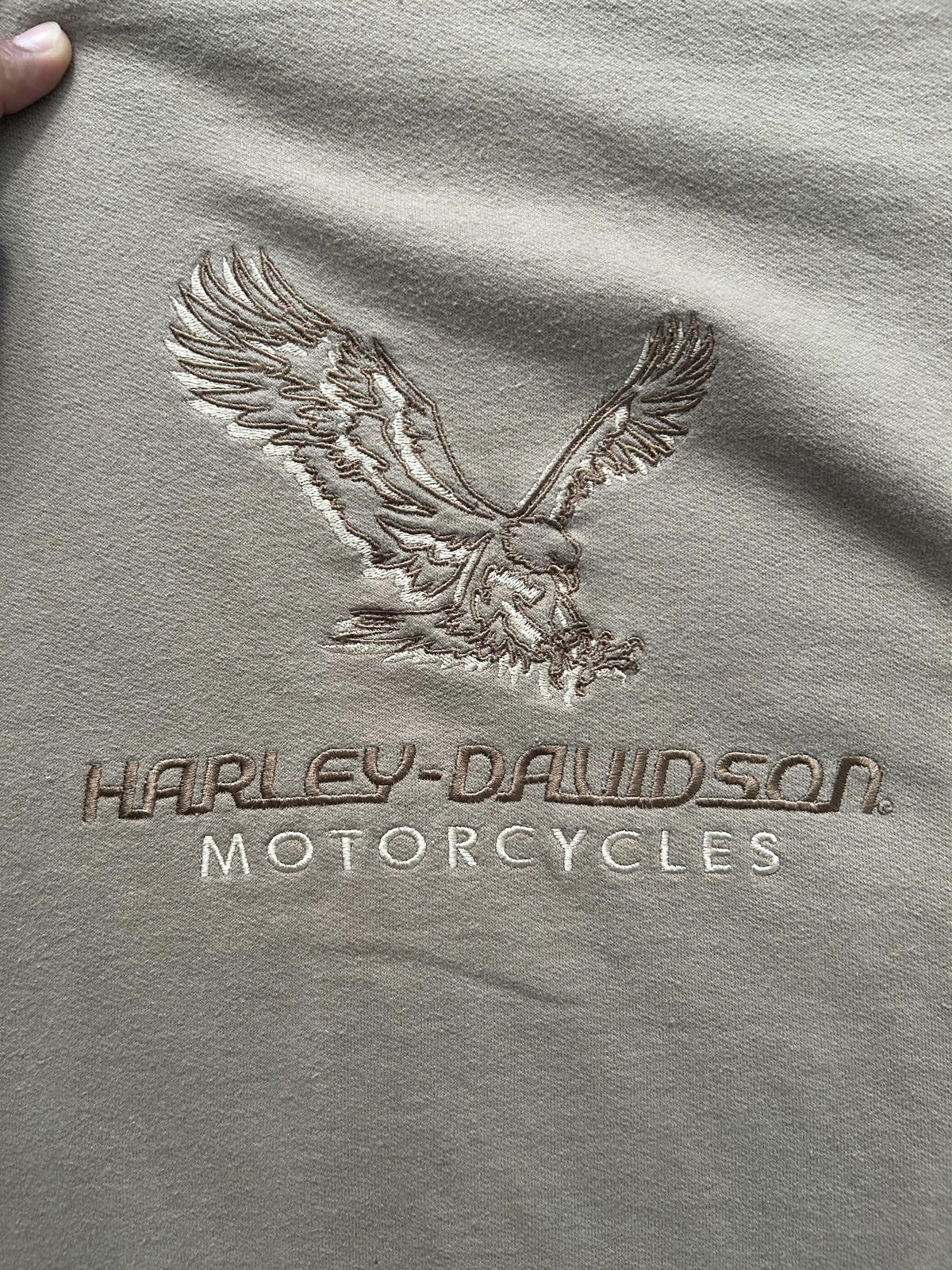 Harley-Davidson Embroidered Crewneck Sweatshirt - Beige