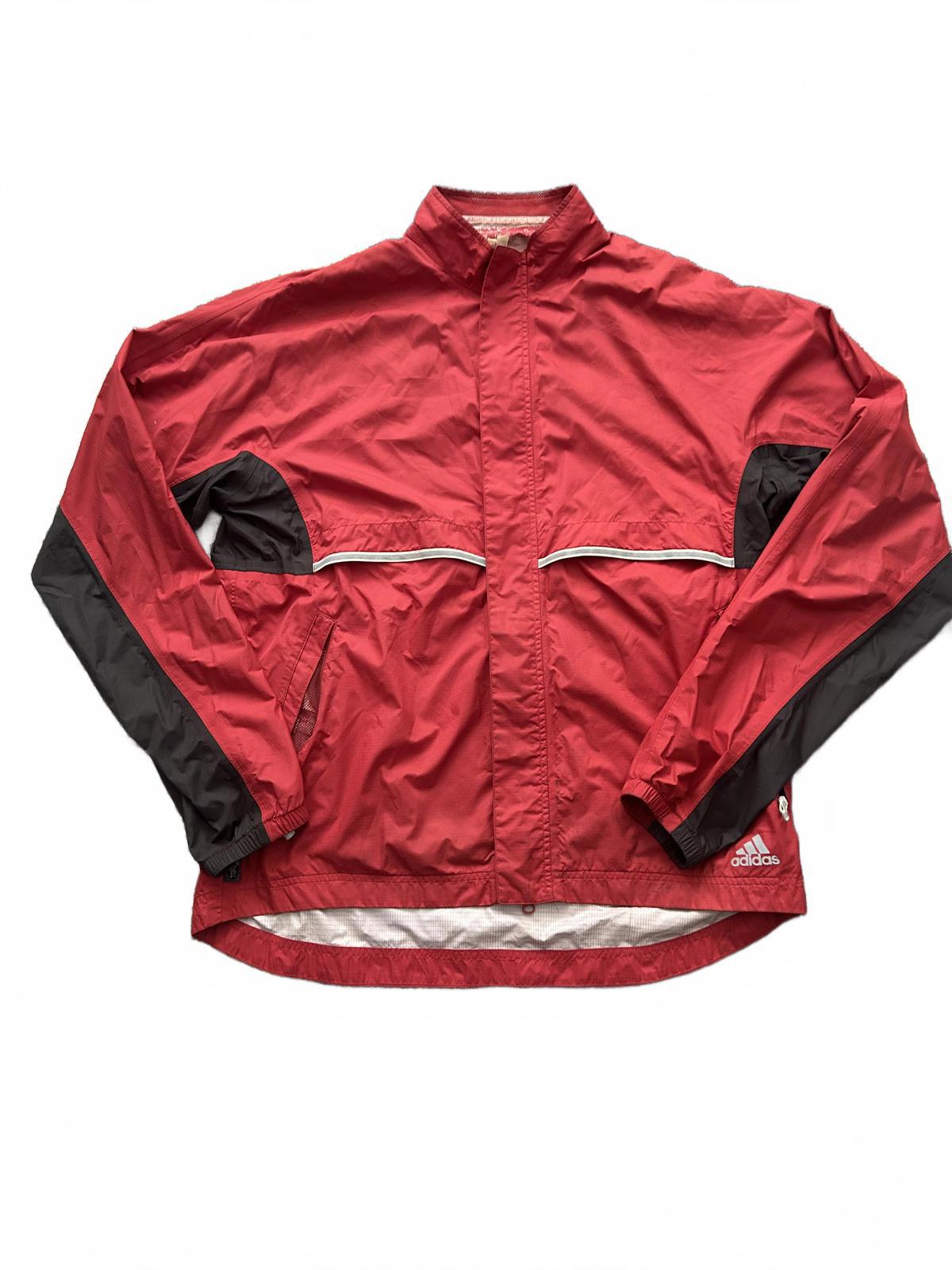 Vintage Adidas Men's Red and Black Windbreaker Jacket