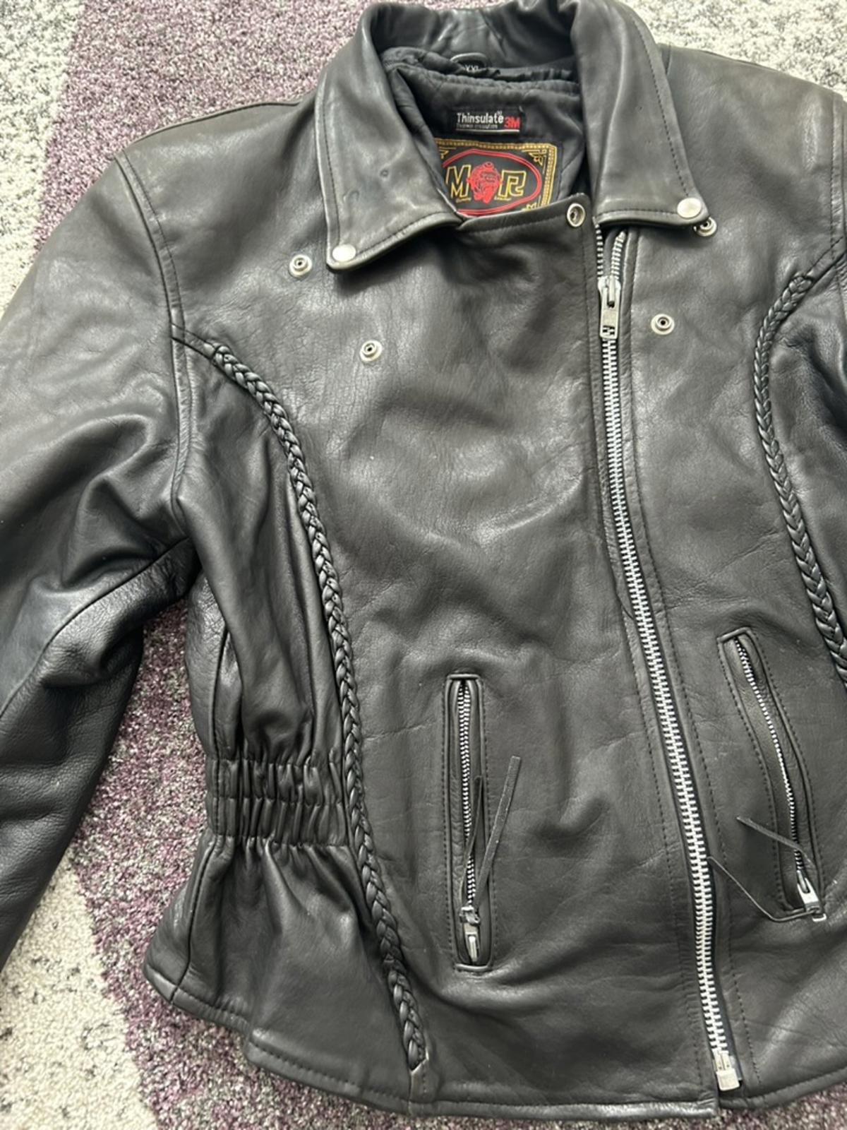 Vintage 90s MCR Women's Black Leather Moto Jacket – XXL