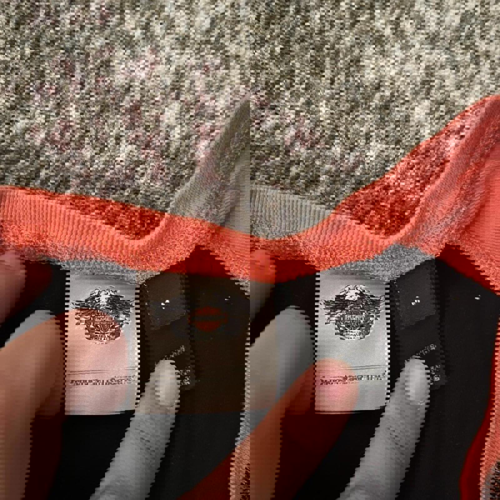 Harley-Davidson Black & Orange Wing Logo V-Neck Tee