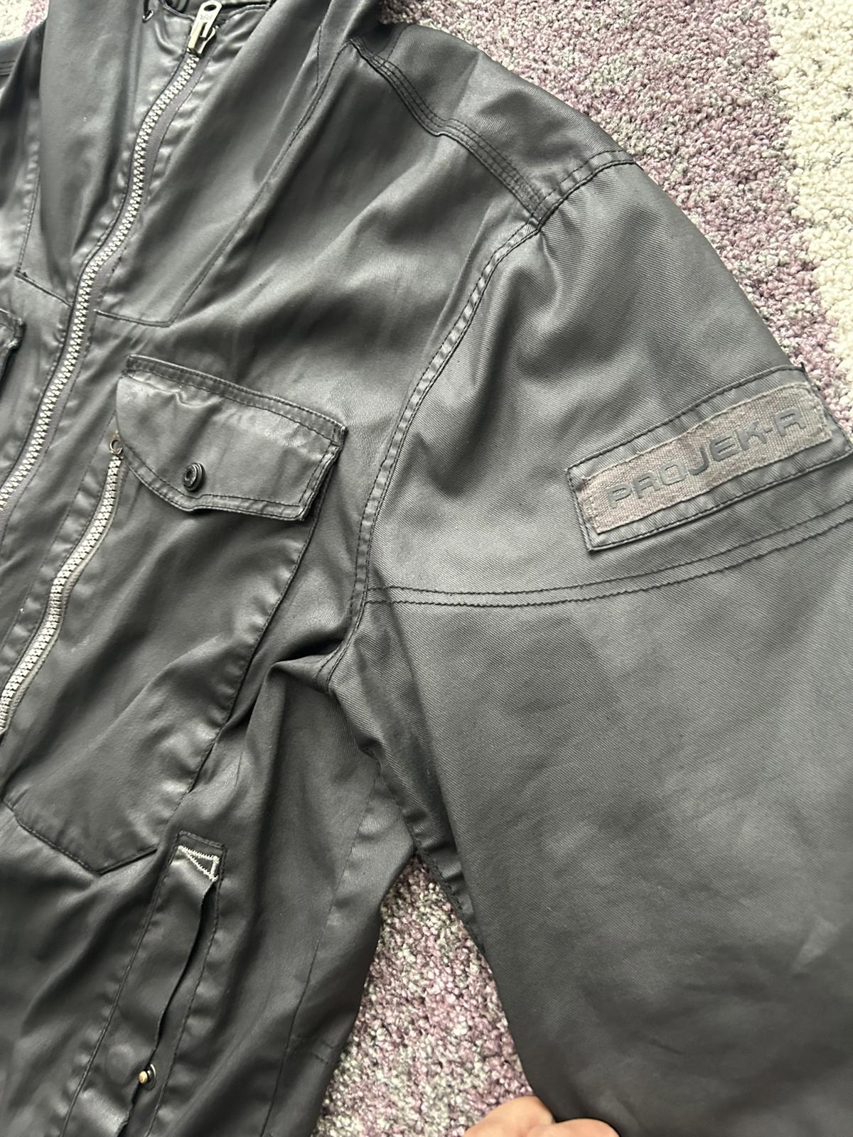 Men's Black Leather Hooded Jacket by Projek Raw