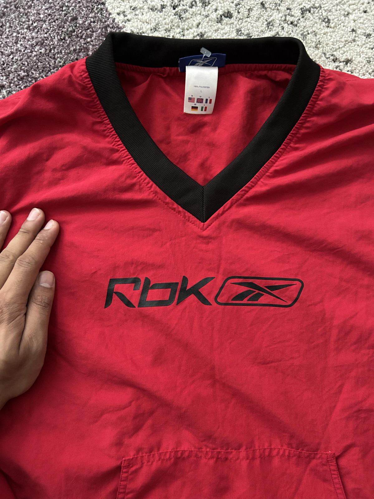 Y2K Reebok (RBK) Red Windbreaker Pullover