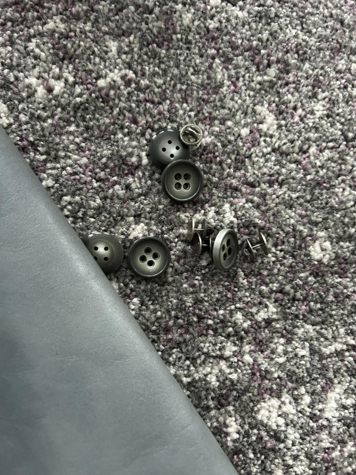 Women's Gray Leather Trench Coat with Real Fur Collar