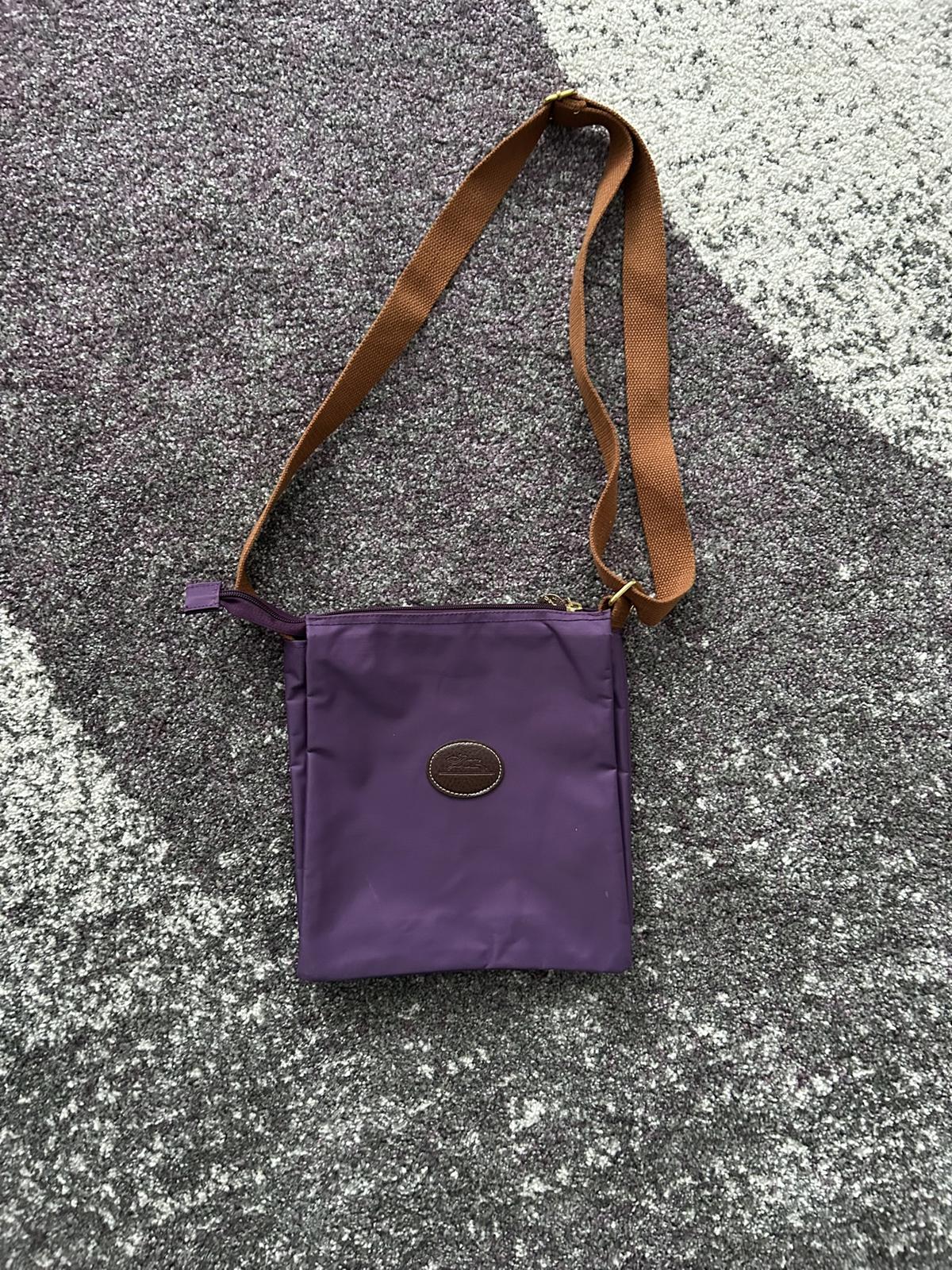 Vintage Longchamp Nylon Crossbody Bag – Purple