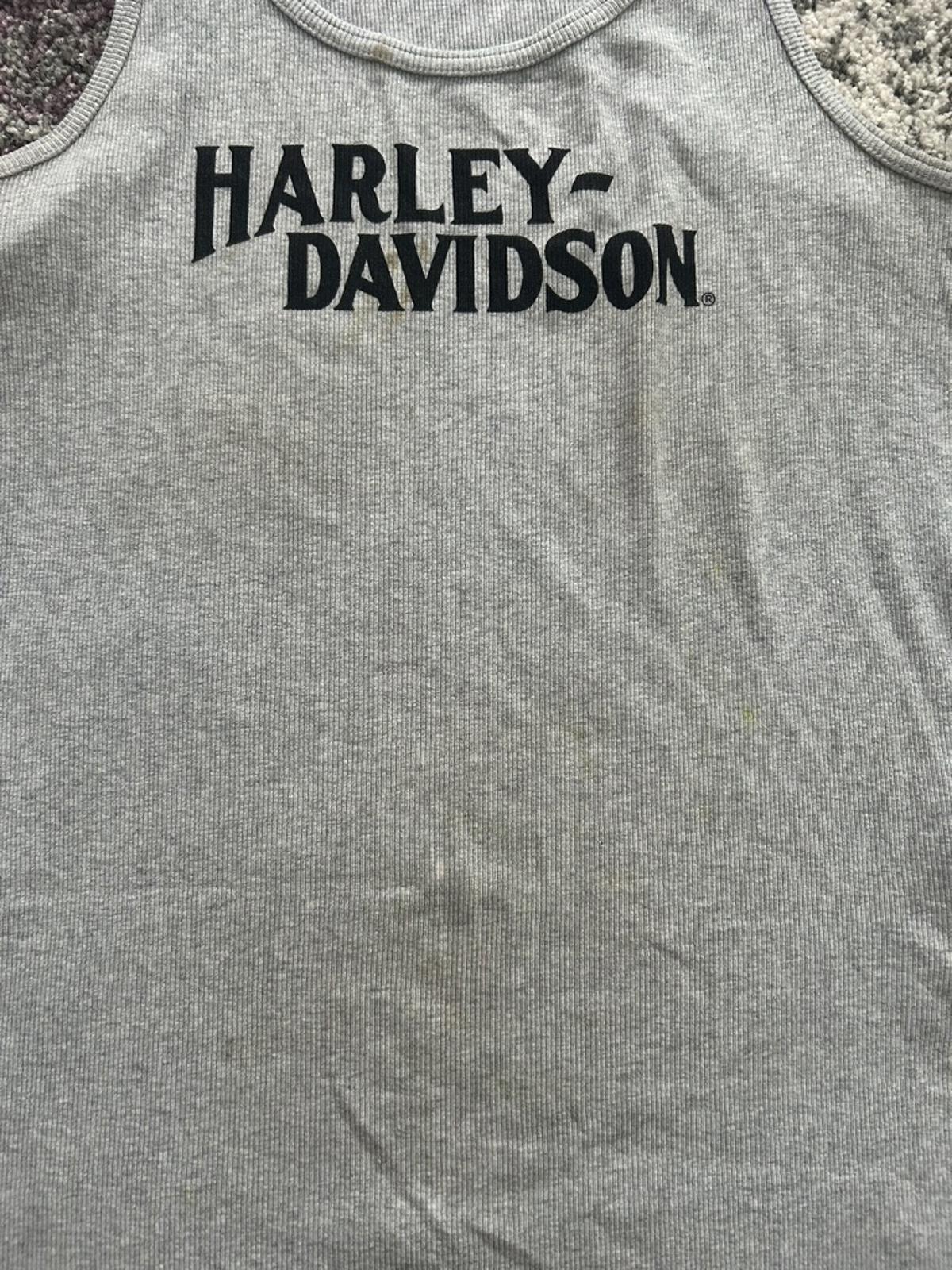 Vintage Grey Ribbed Harley-Davidson Tank Top — Large