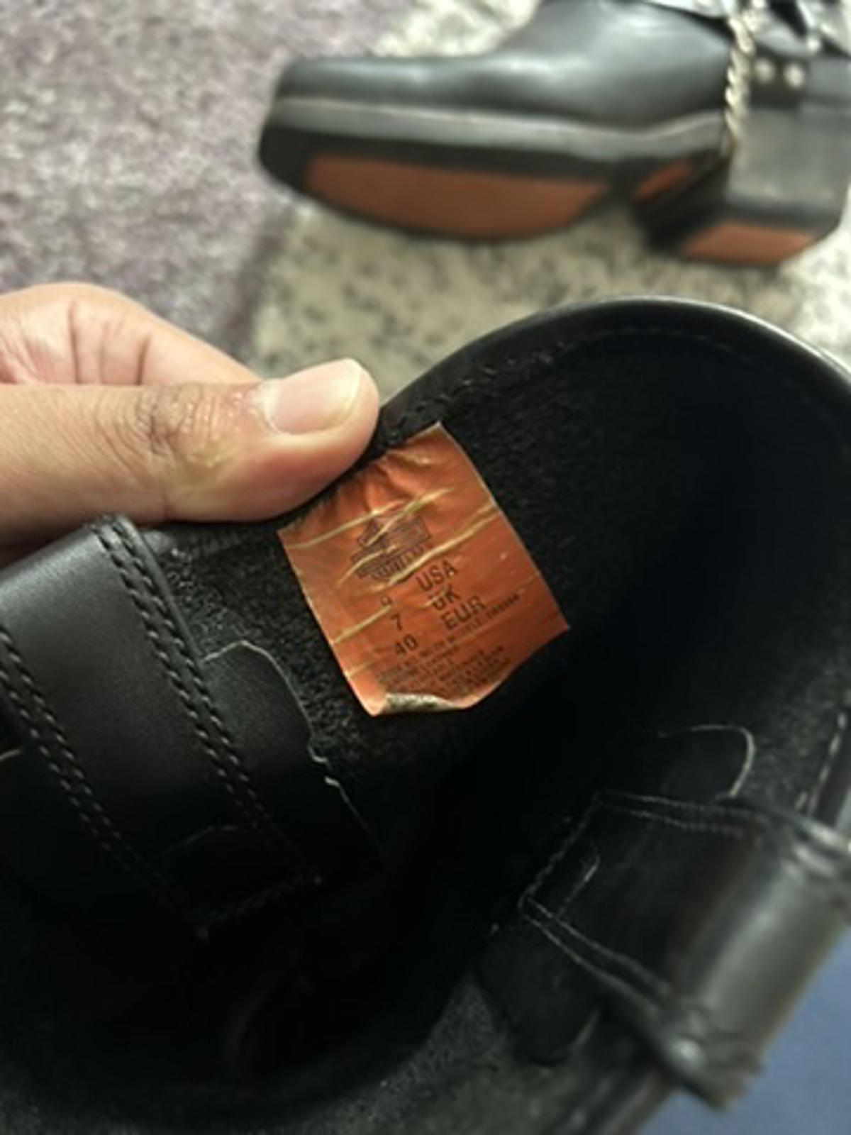 Vintage Harley-Davidson Black Leather Harness Boots