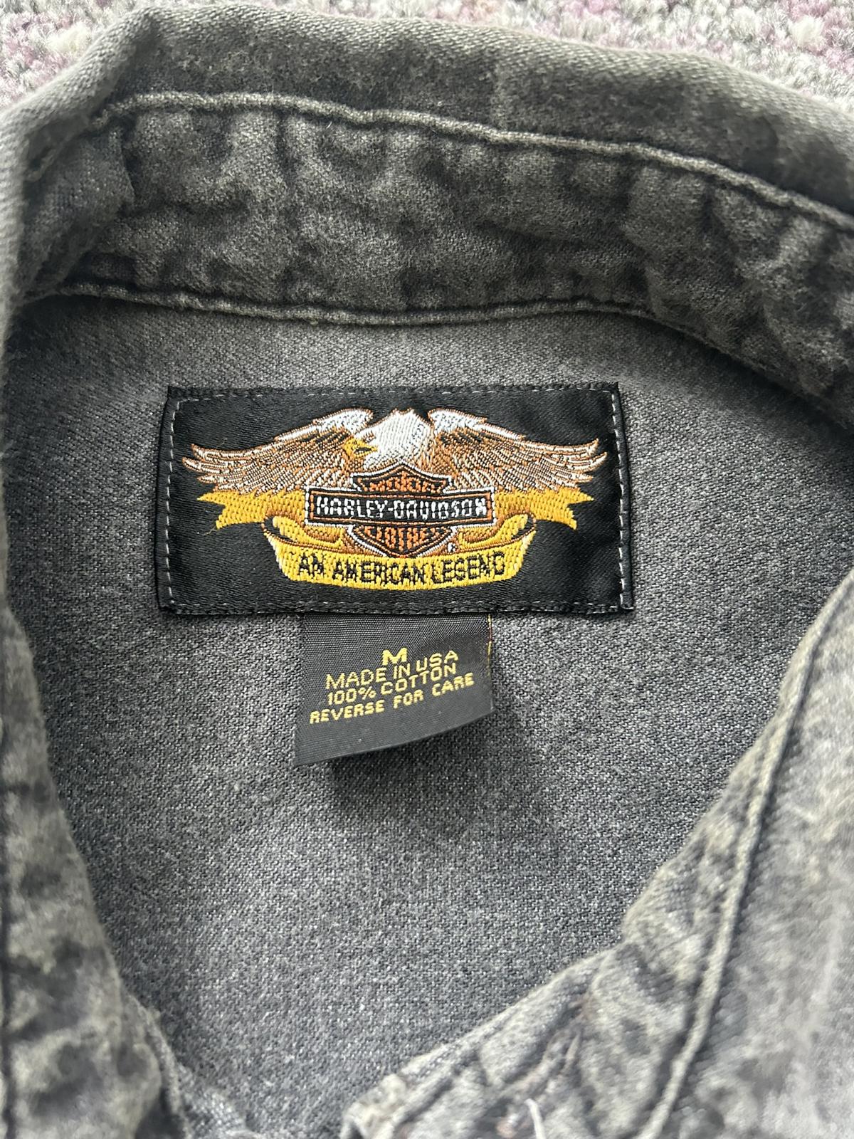 Vintage Harley-Davidson H.O.G. Faded Black Denim Shirt