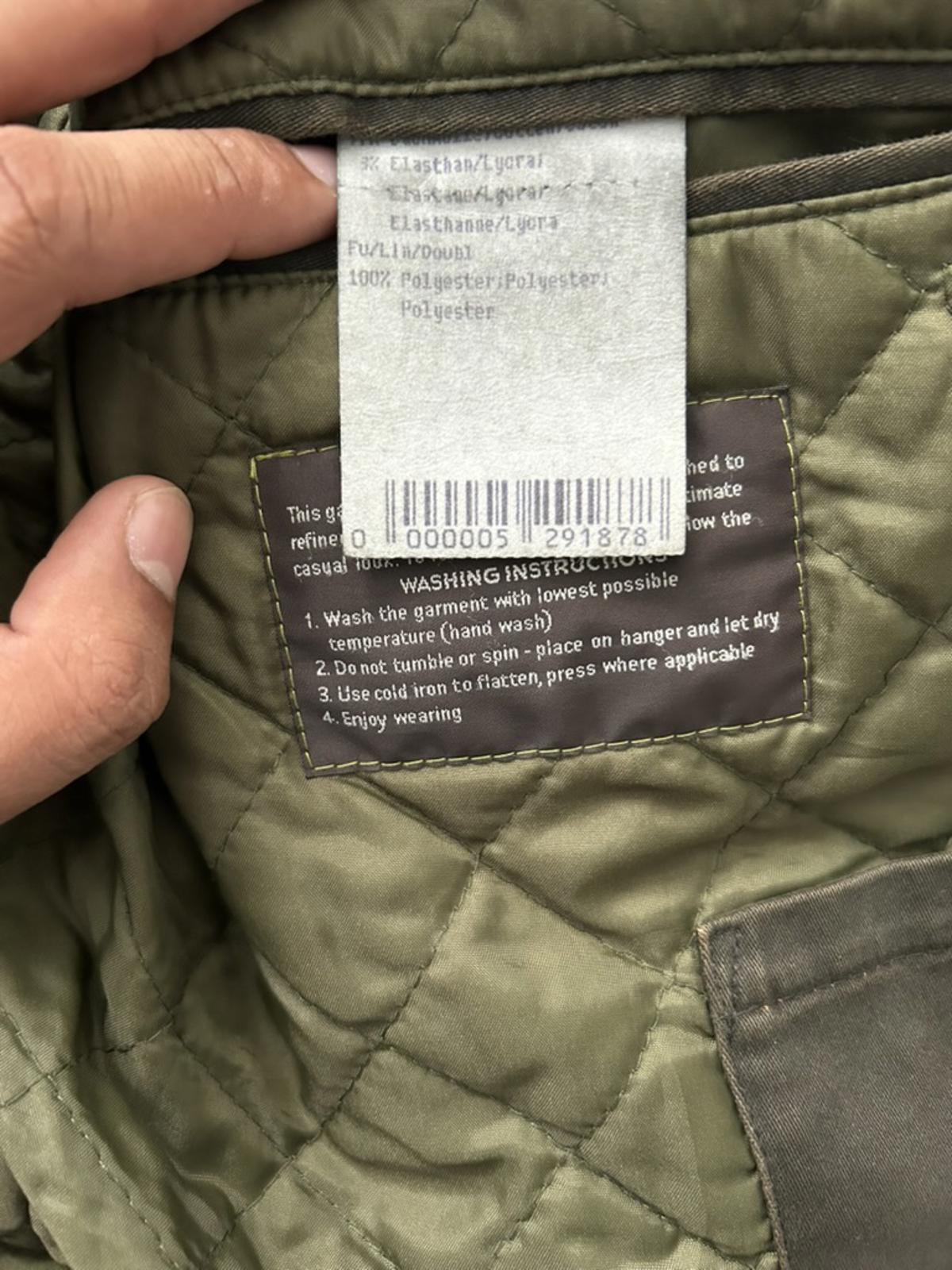 STONES Men's Olive Green Quilted Lined Blazer Jacket