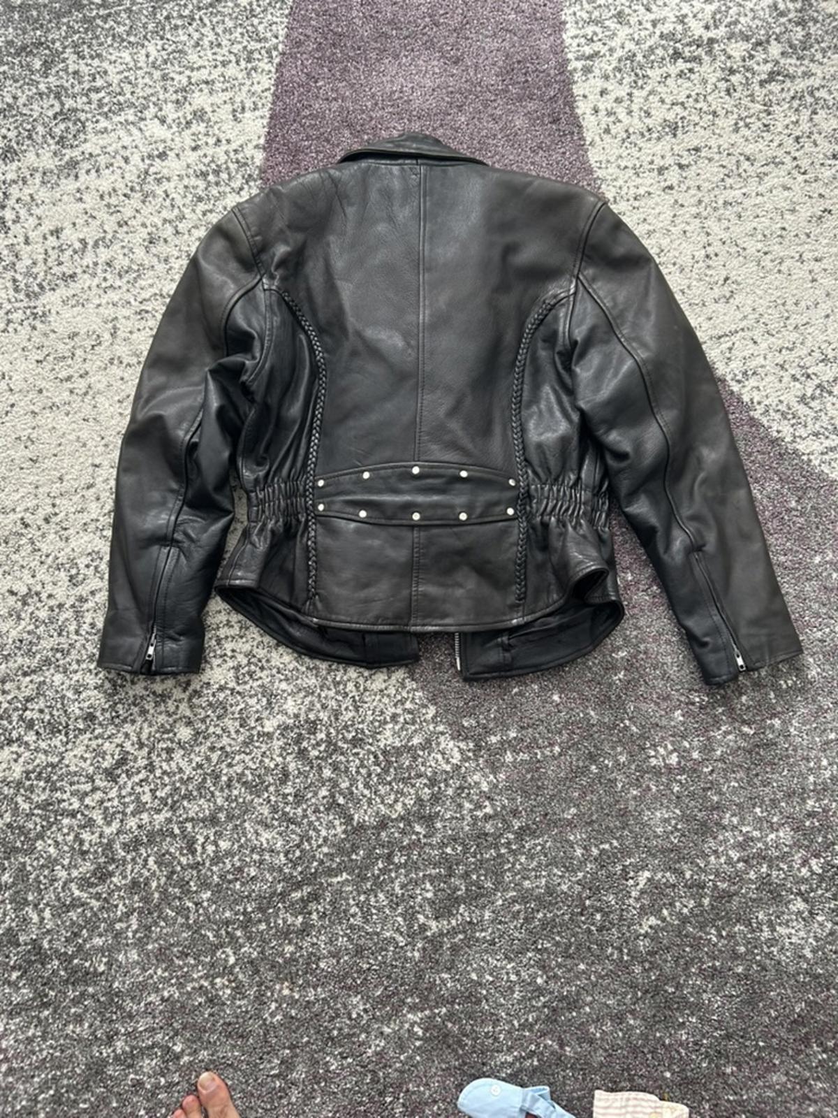 Vintage 90s MCR Women's Black Leather Moto Jacket – XXL