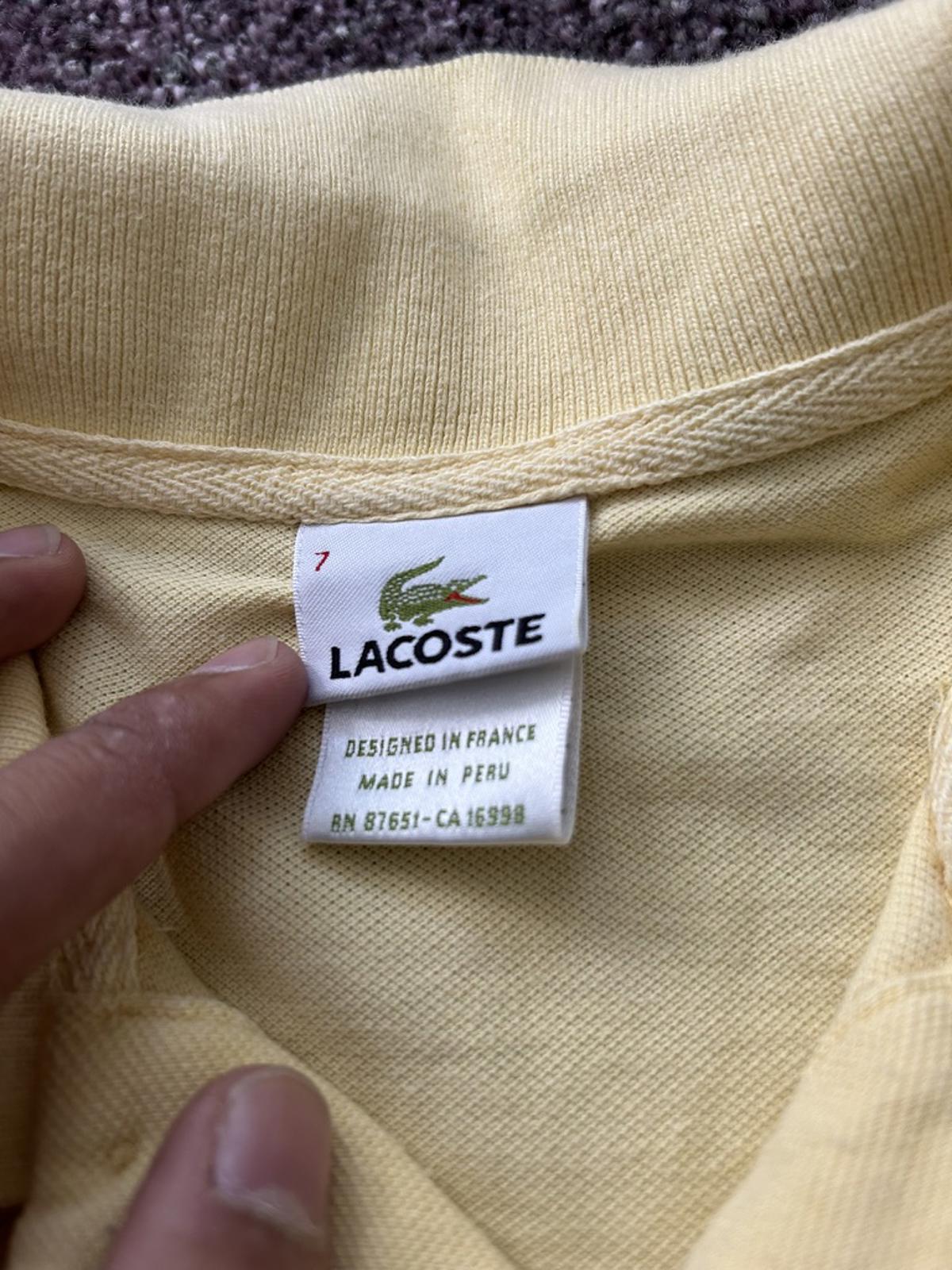 Lacoste Men's Yellow Polo Shirt - Size 7 (XL)