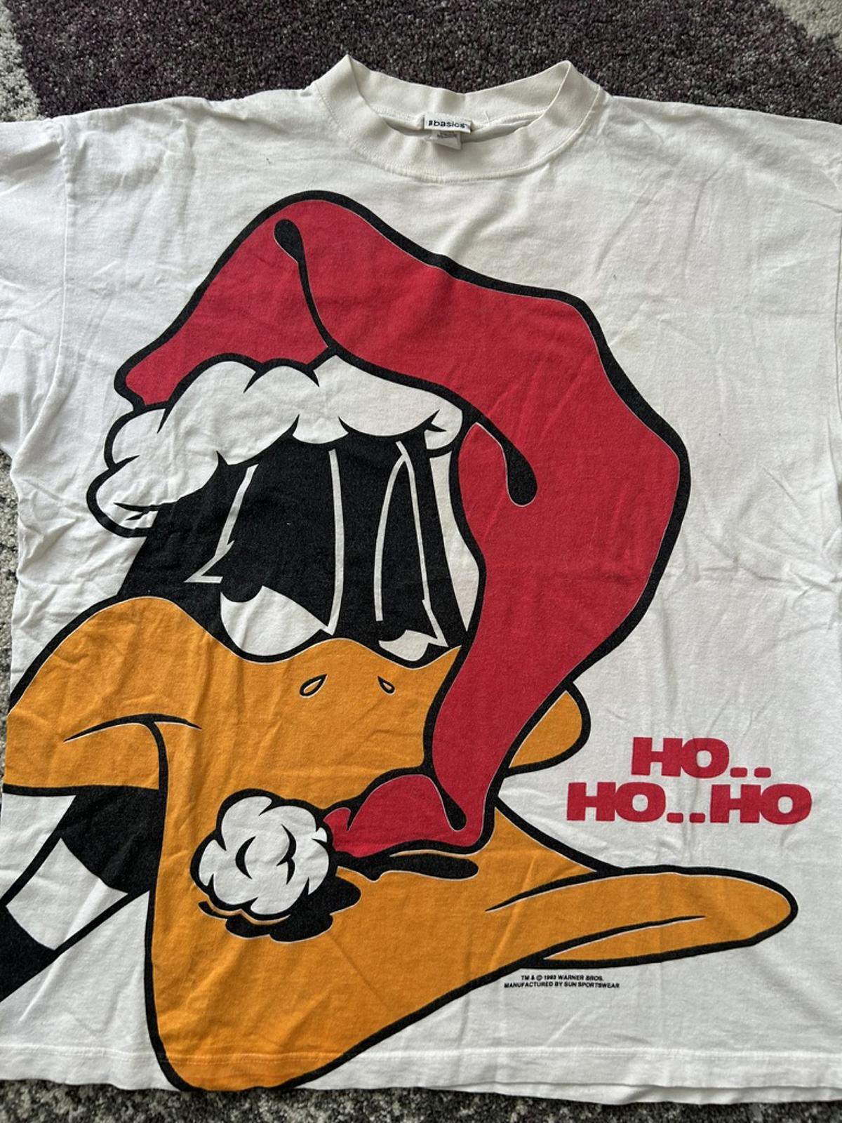 Vintage 1993 Warner Bros Daffy Duck Christmas T-Shirt