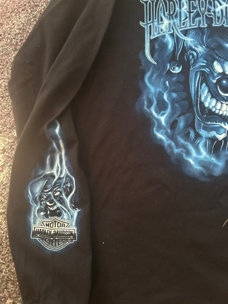 Harley Davidson Long Sleeve Tee - Grim Clown Design