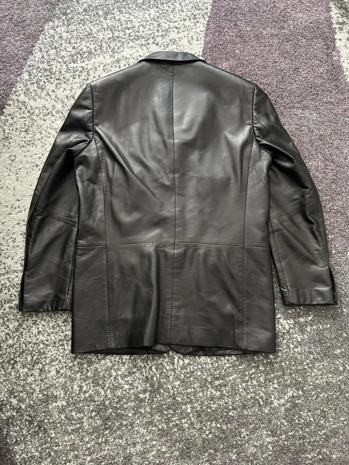 Hugo Boss Black Lambskin Leather Blazer Jacket
