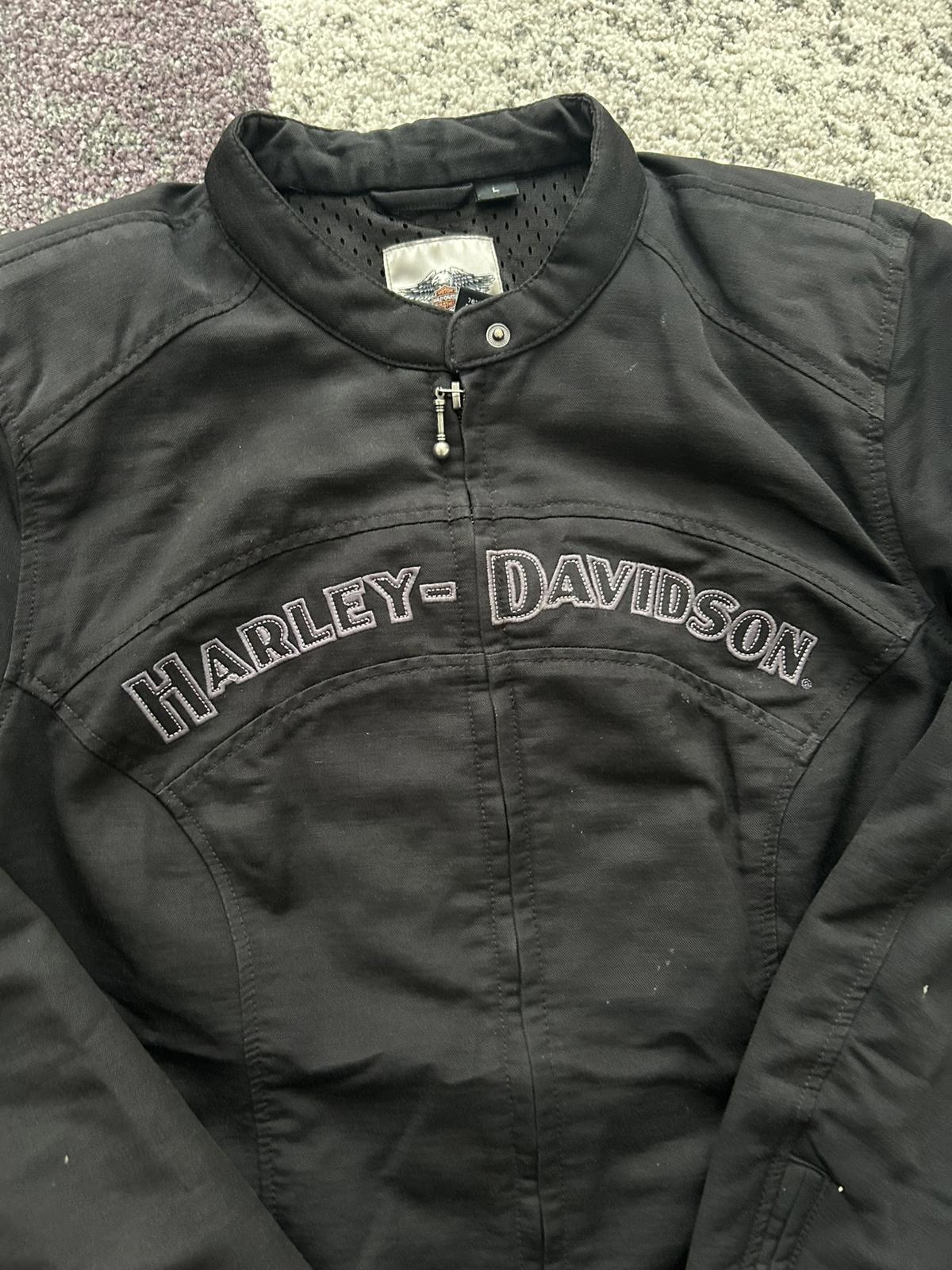 Black Harley-Davidson Riding Jacket with Embroidered Logos