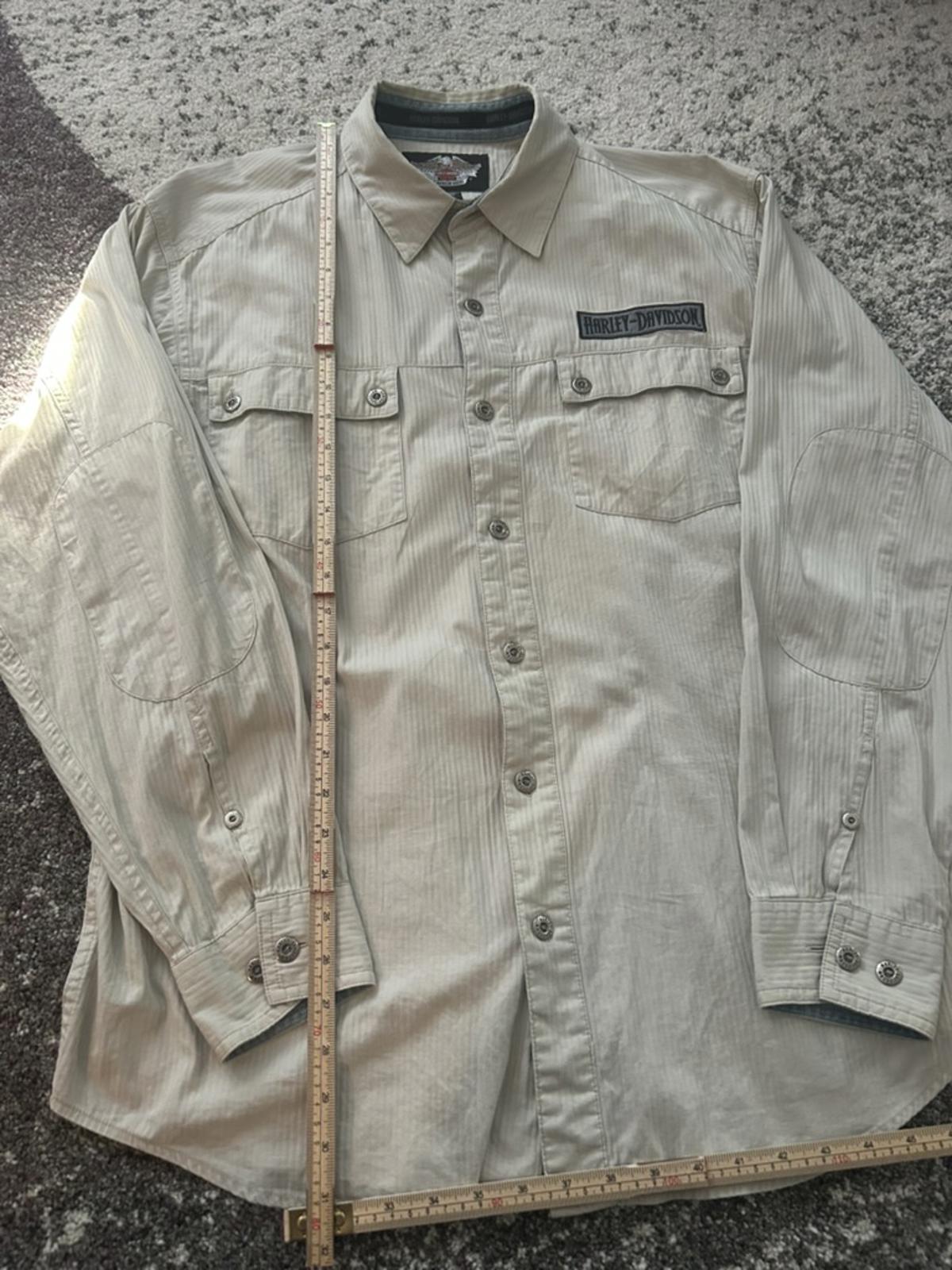 Harley-Davidson Men's Button-Up Embroidered Shirt - Beige