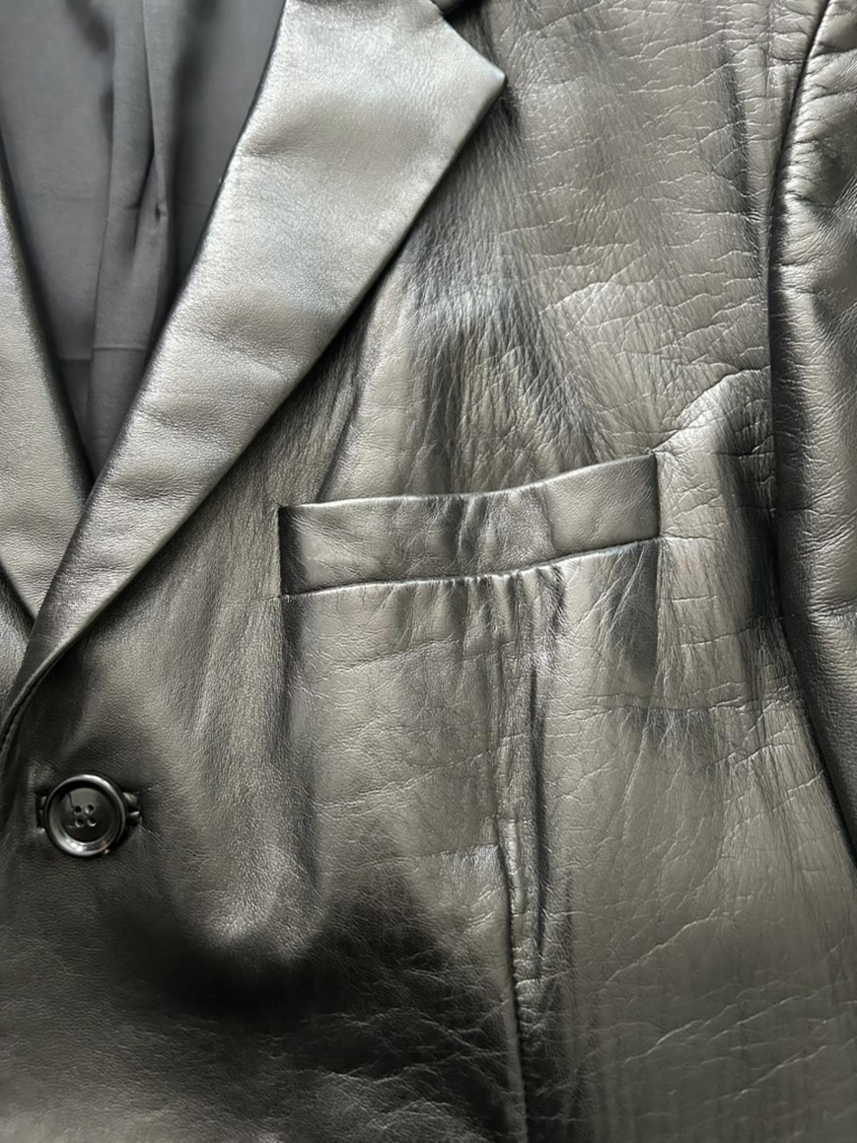 Hugo Boss Black Lambskin Leather Blazer Jacket