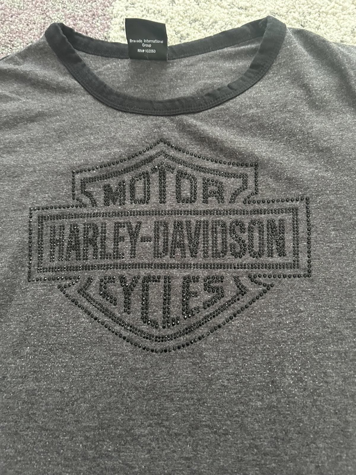 Women's Harley-Davidson Charcoal Tee with Rhinestone Logo