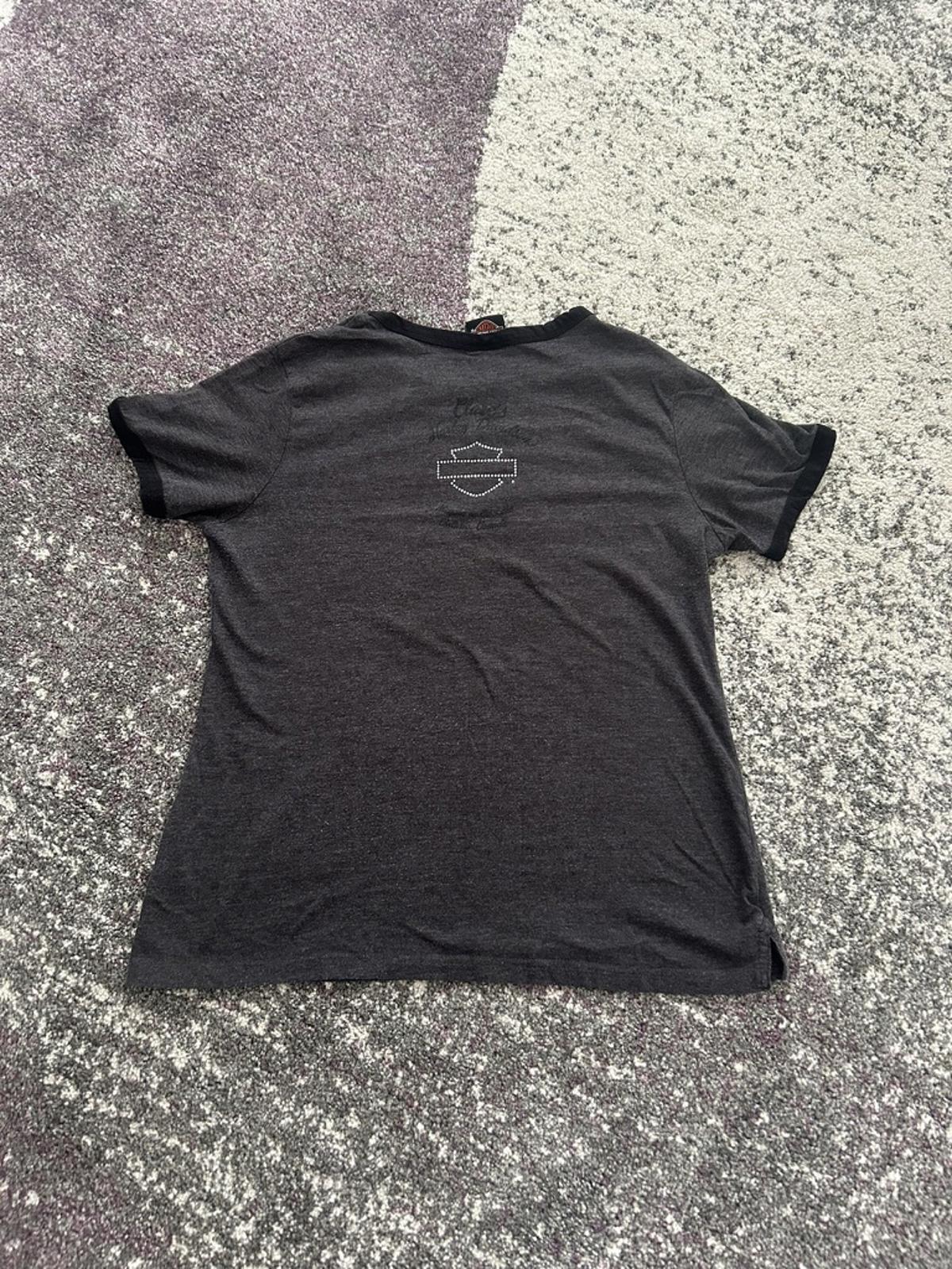 Women's Harley-Davidson Charcoal Tee with Rhinestone Logo