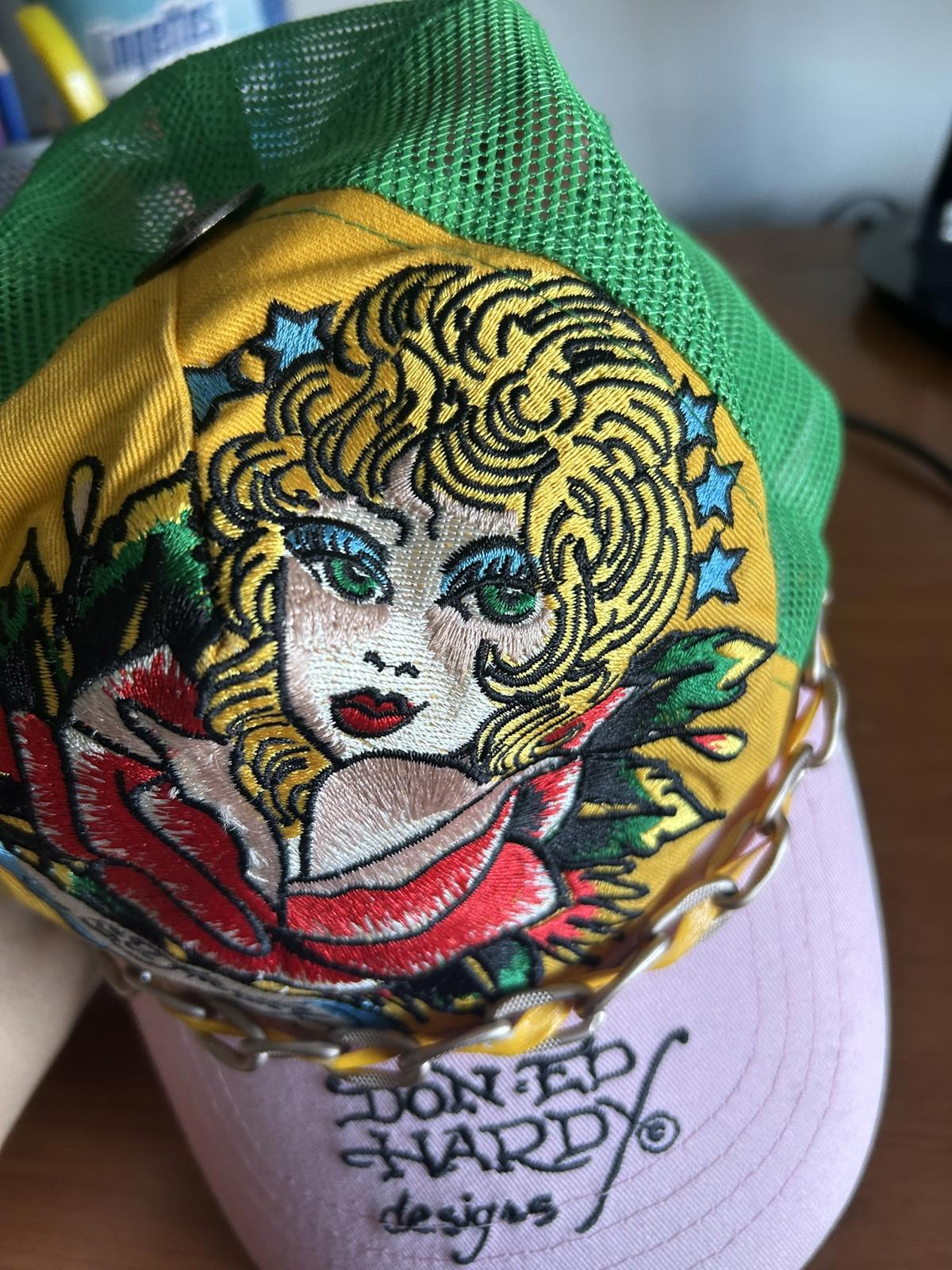 Ed Hardy Women's Mesh Trucker Hat with Embroidered Design