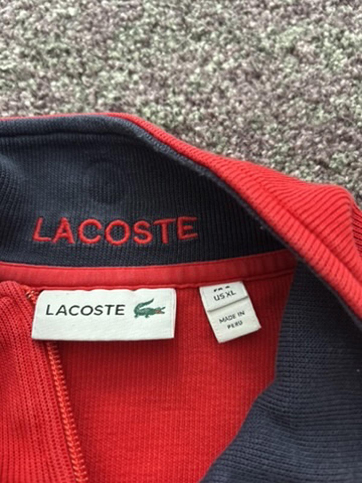 Lacoste Red Quarter-Zip Sweatshirt