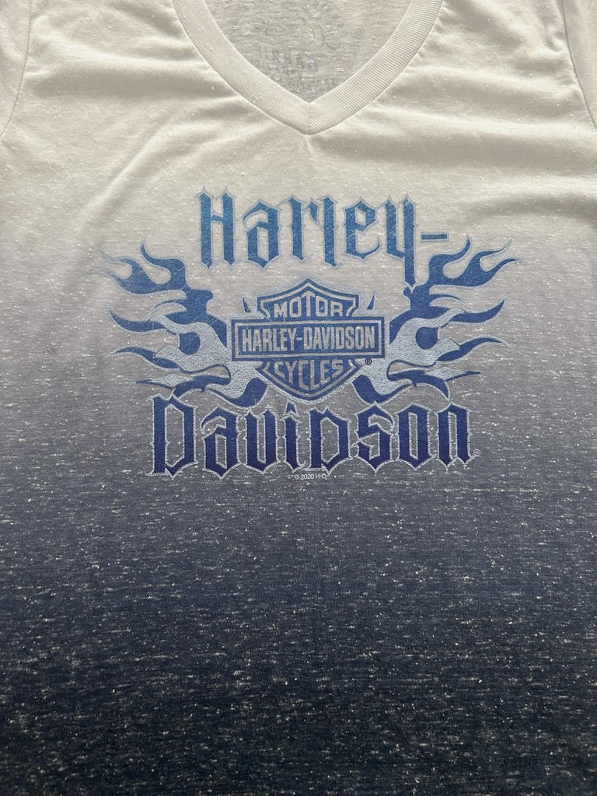 Harley-Davidson Blue Flame Ombre V-Neck Tee – Barrie