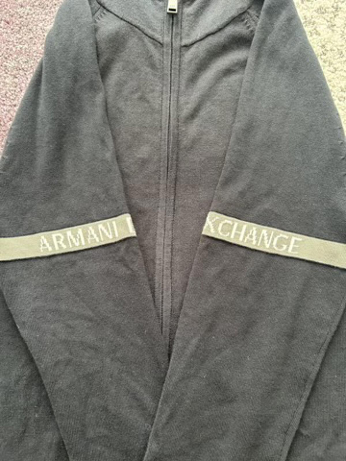 Armani Exchange Zip Hoodie – Logo Sleeve Tape, Slim Fit