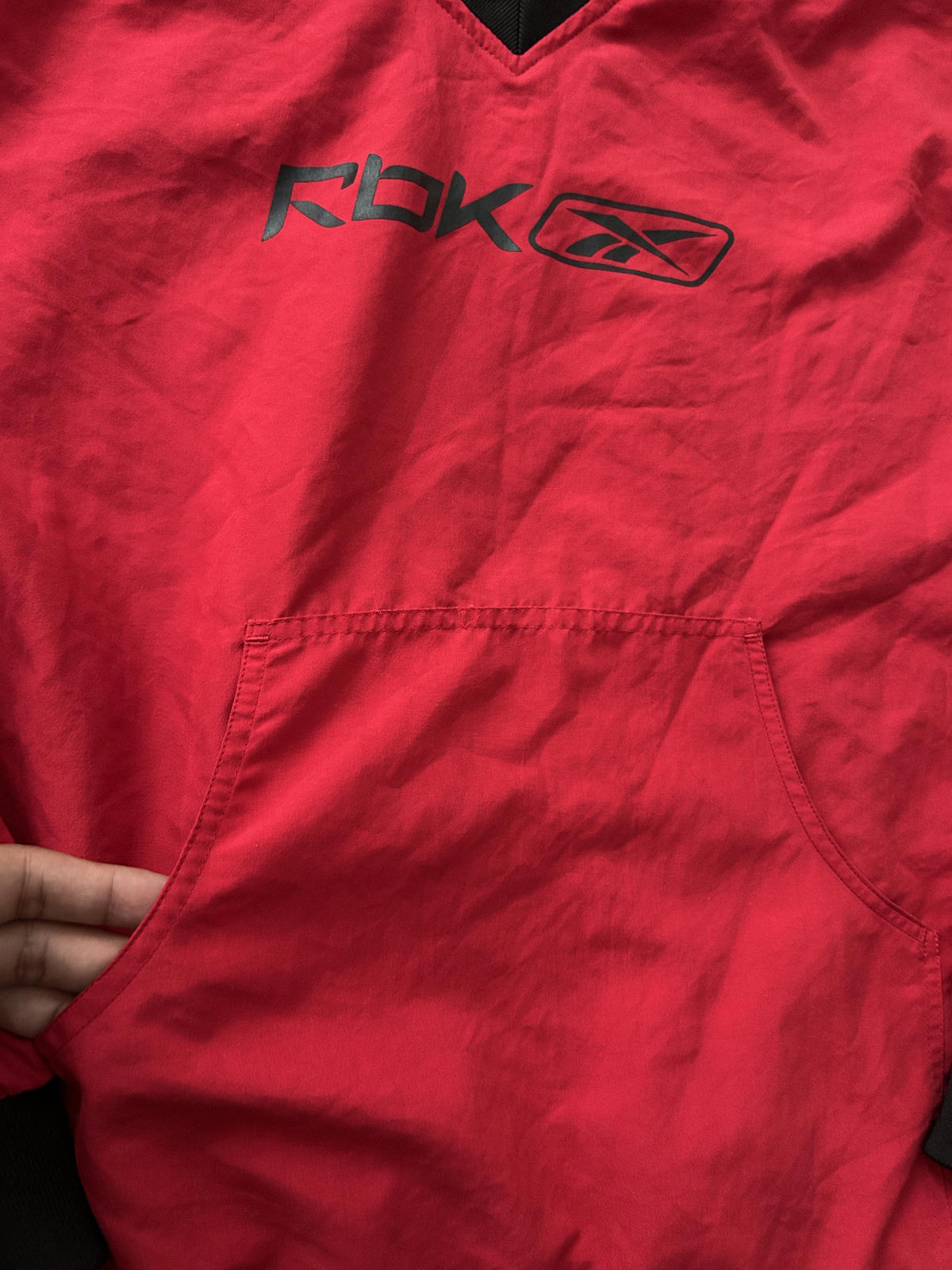 Y2K Reebok (RBK) Red Windbreaker Pullover
