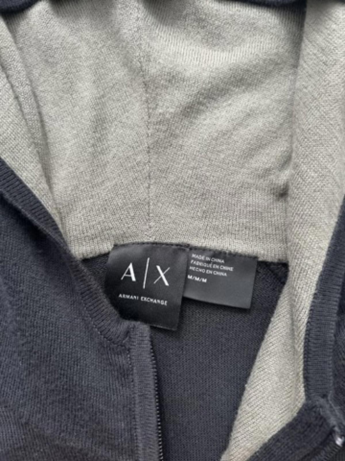 Armani Exchange Zip Hoodie – Logo Sleeve Tape, Slim Fit