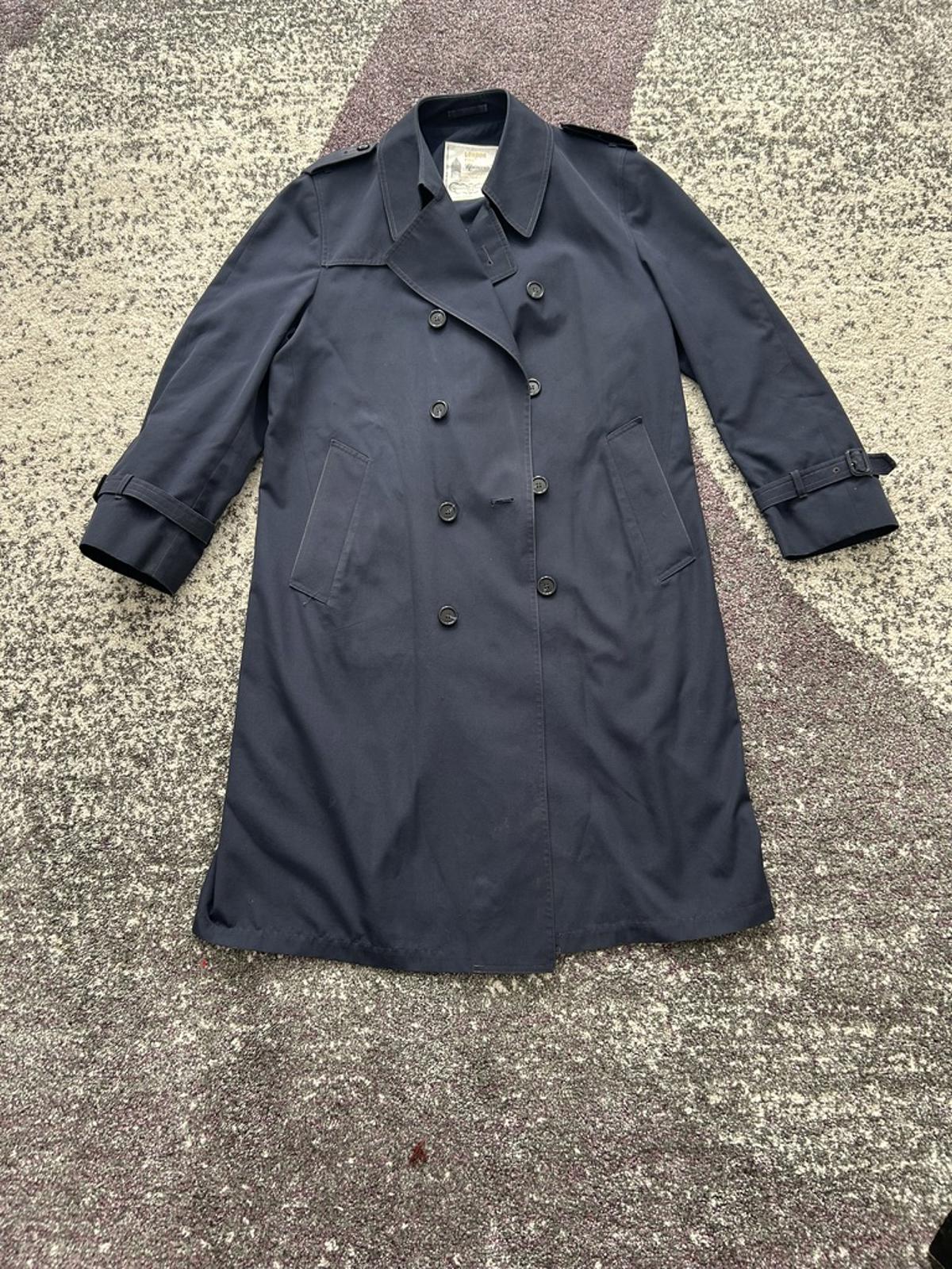 London Fog Men's Navy Blue Trench Coat Size 42R