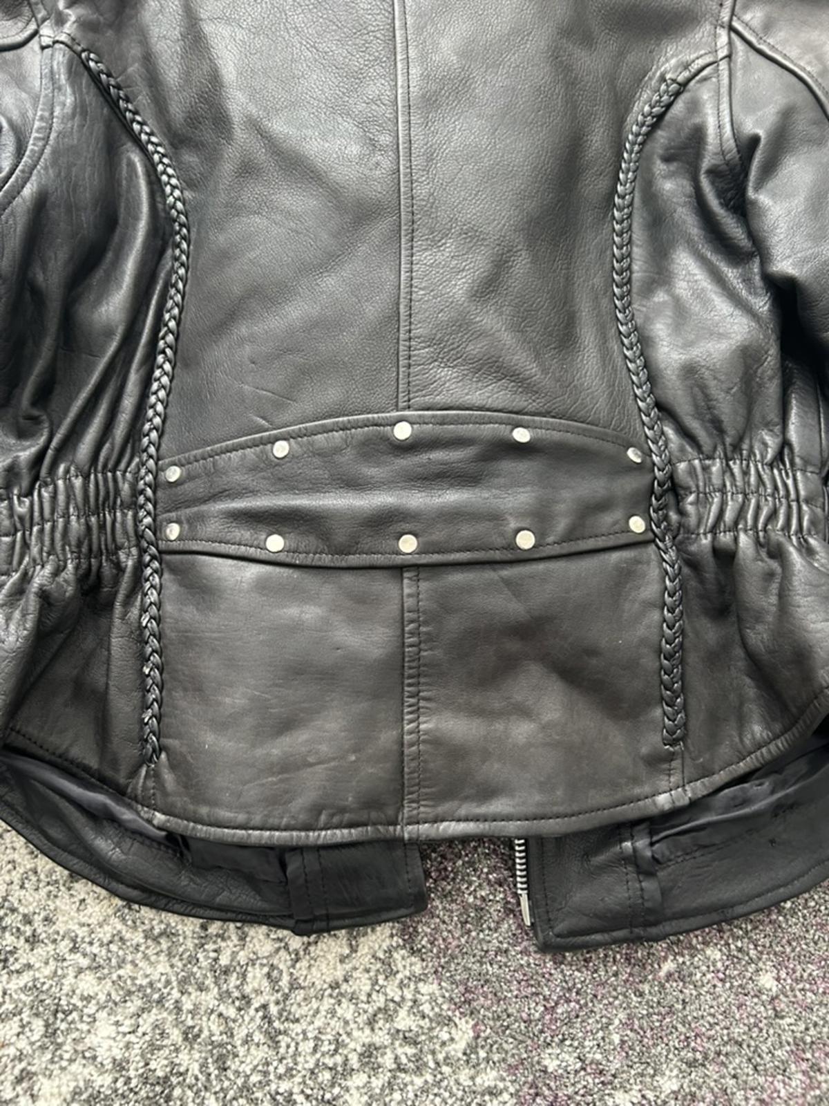 Vintage 90s MCR Women's Black Leather Moto Jacket – XXL