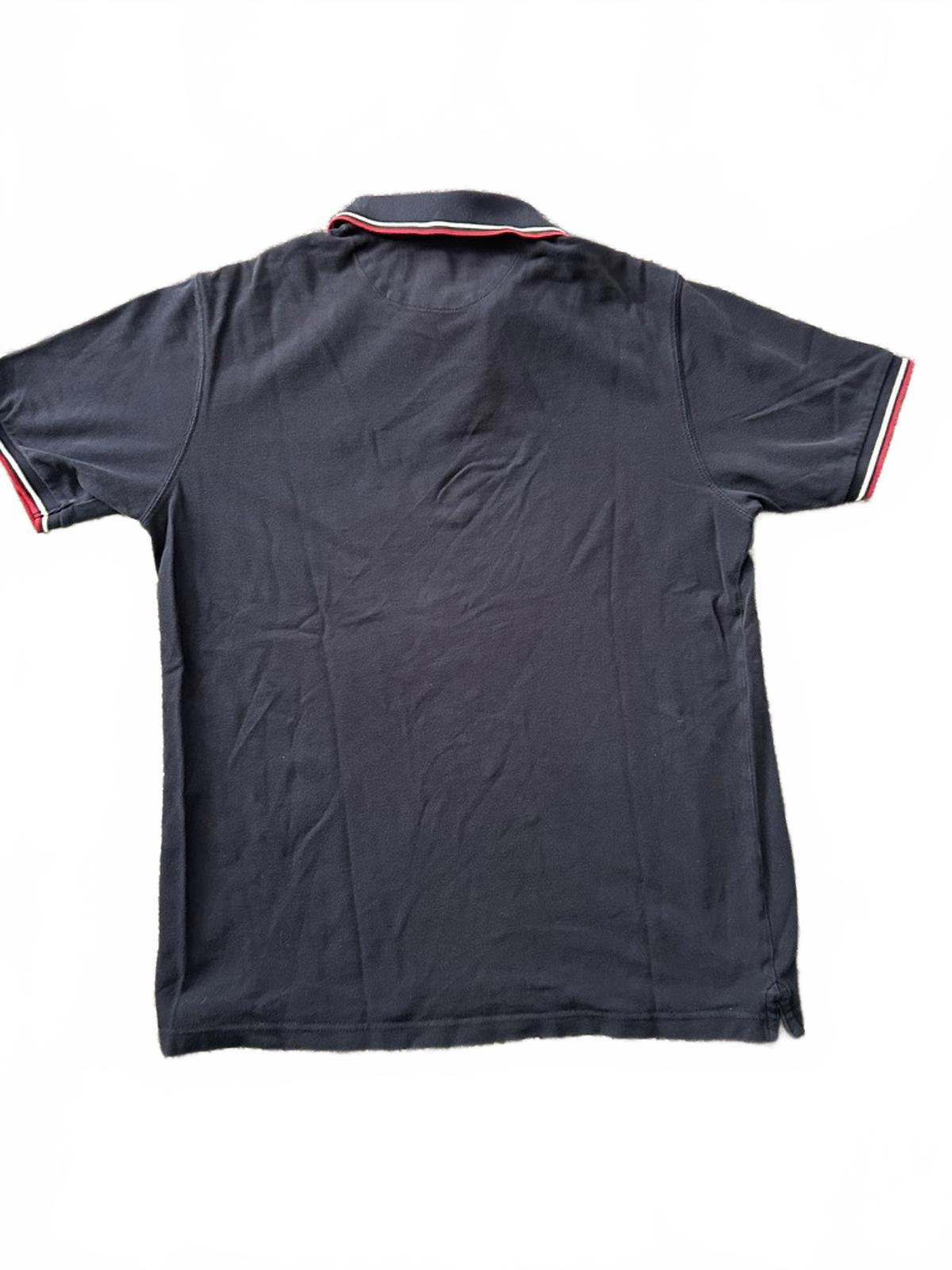 Chaps Black Polo Shirt with Red and White Trim, Medium