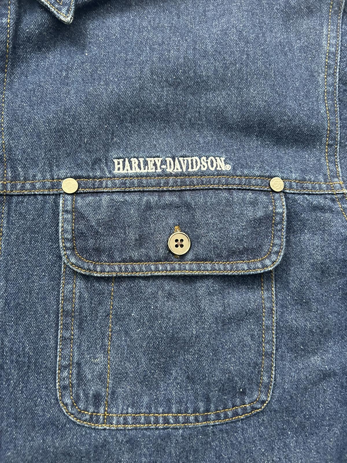 Vintage Harley-Davidson Denim Button-Up Shirt
