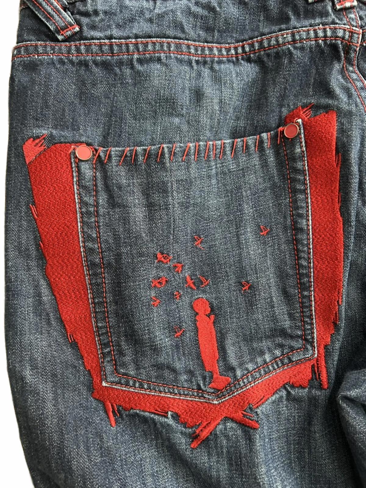 Coogi Men's Jeans with Red Stitching and Pocket Detail, Size