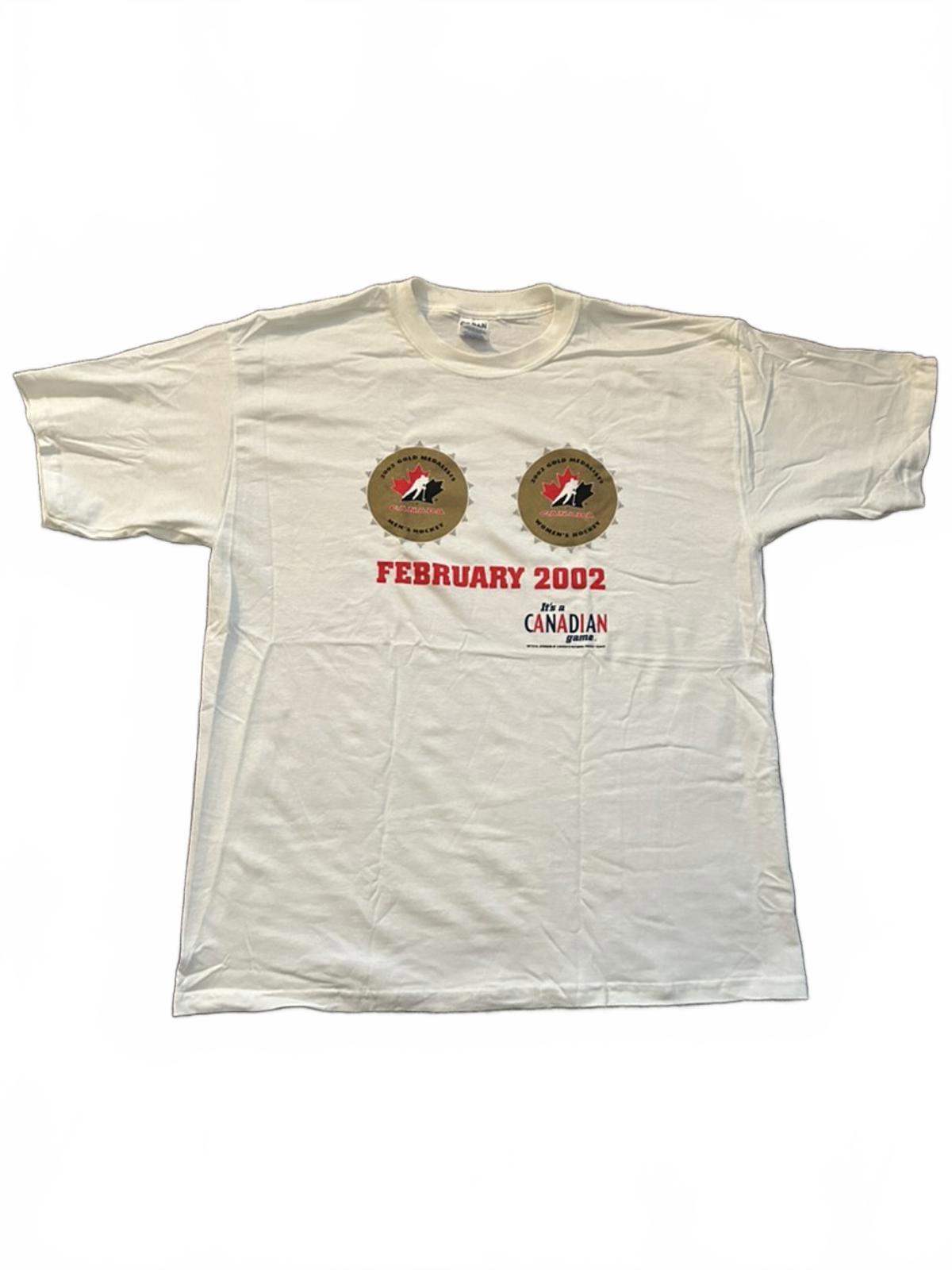 Vintage 2002 Team Canada Gold Medal Hockey T-Shirt