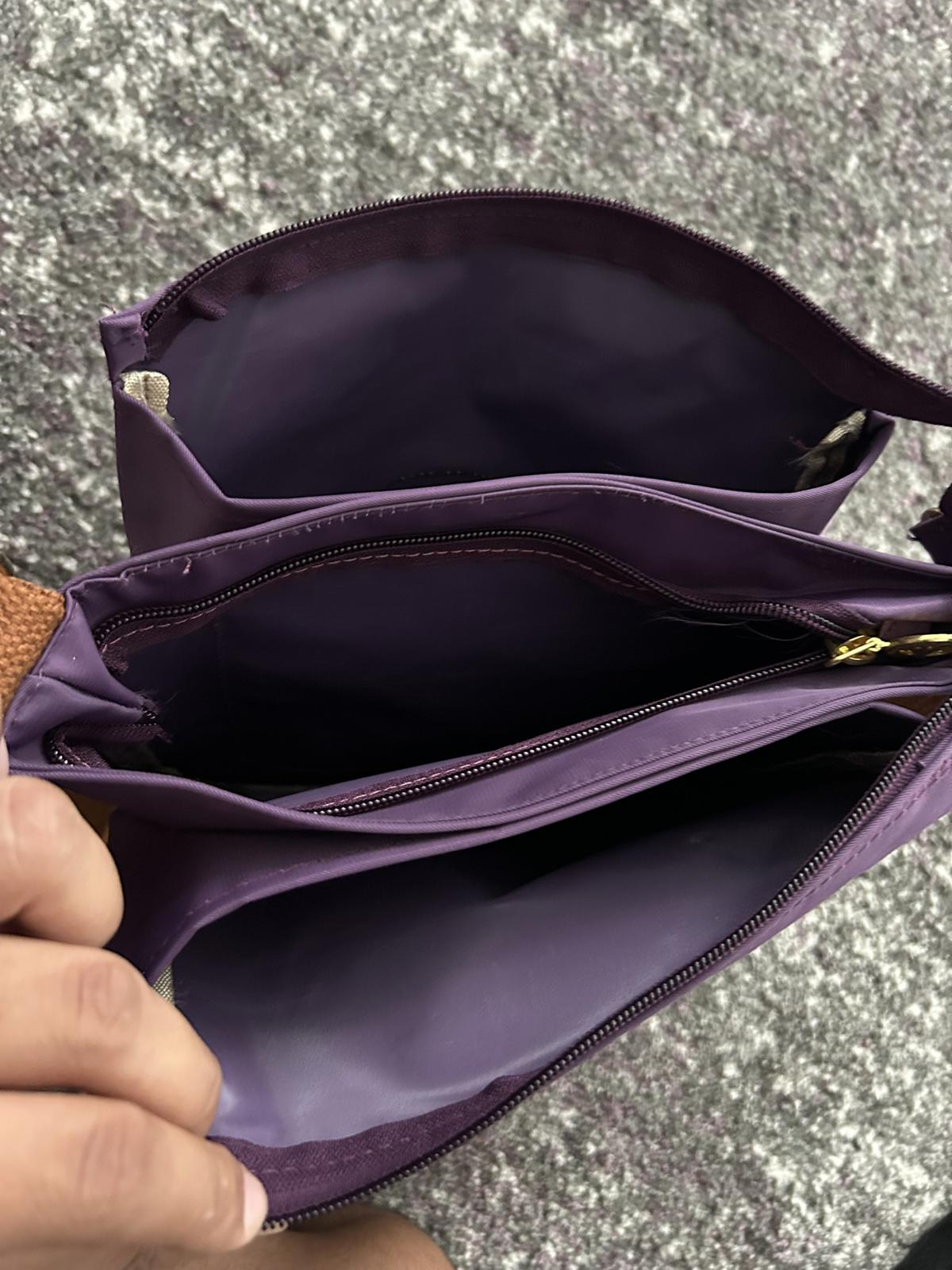 Vintage Longchamp Nylon Crossbody Bag – Purple