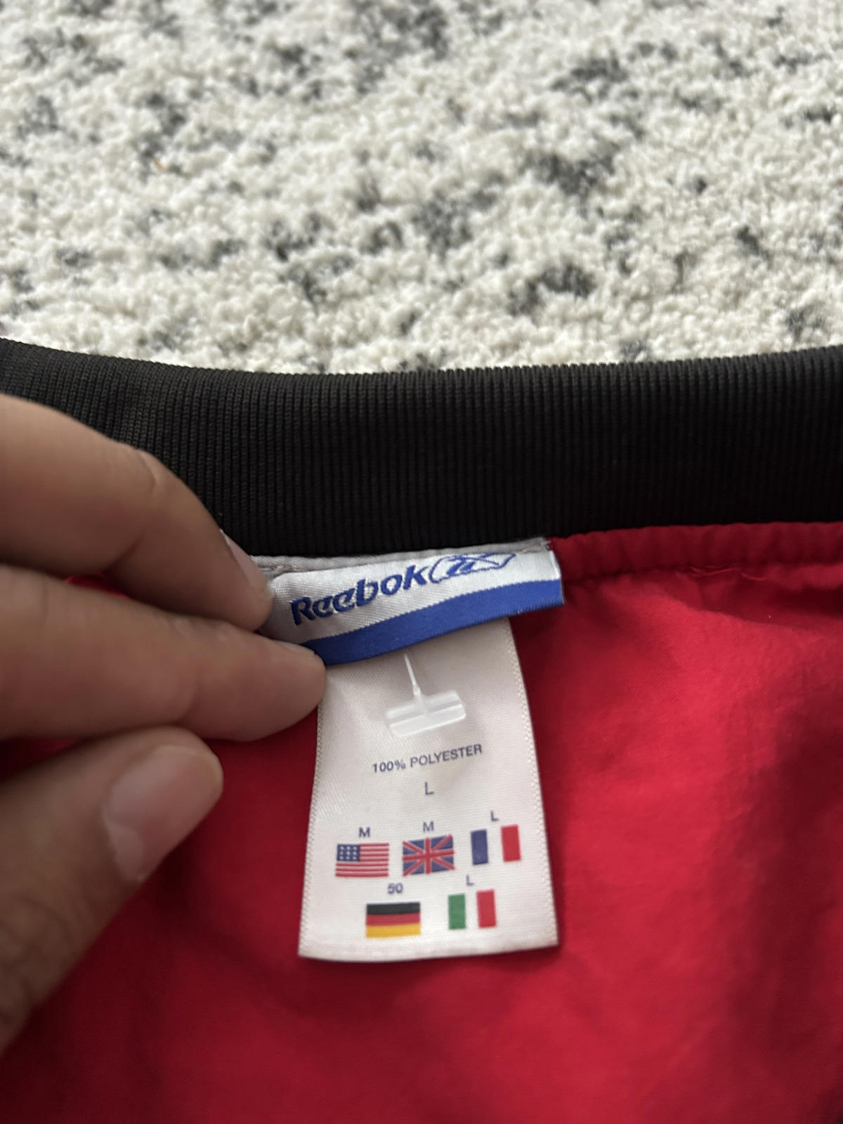 Y2K Reebok (RBK) Red Windbreaker Pullover