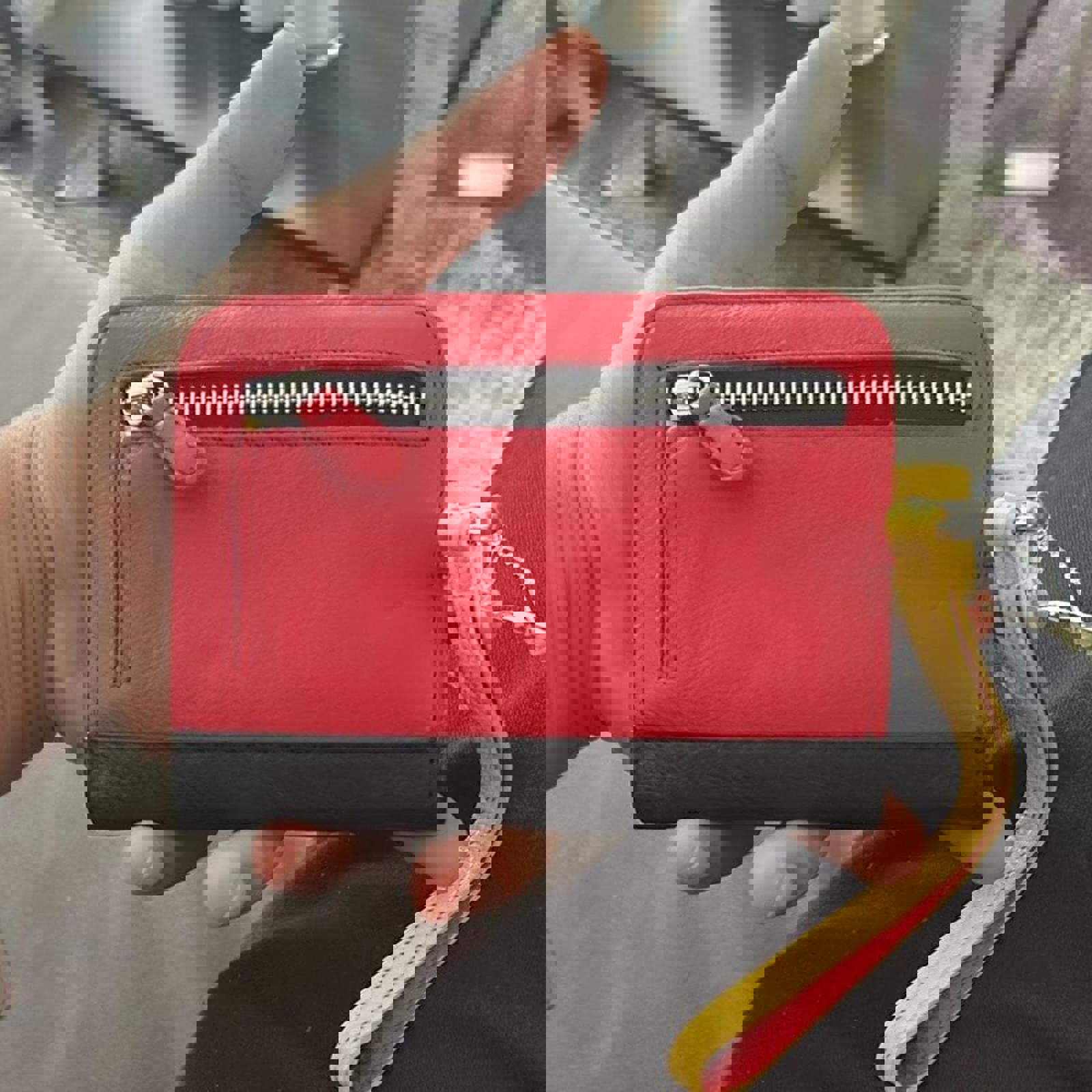 Colorful Leather Wallet with Wrist Strap