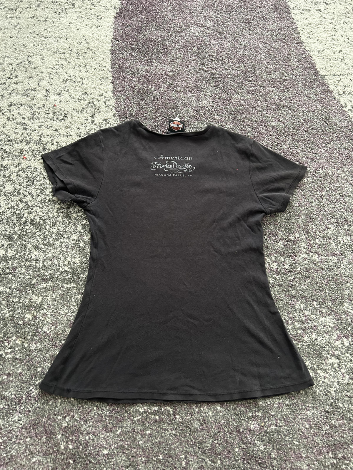 Harley-Davidson Peace Love Bar & Shield Rhinestone Tee