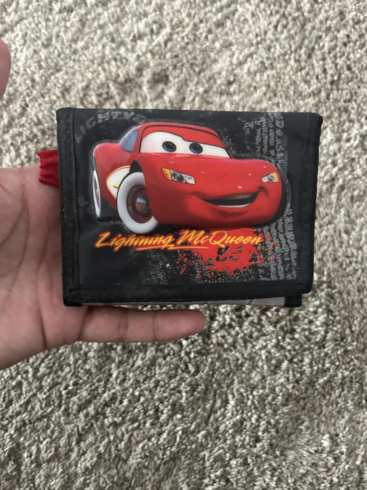 Vintage Disney Pixar Cars Lightning McQueen Tri-Fold Wallet