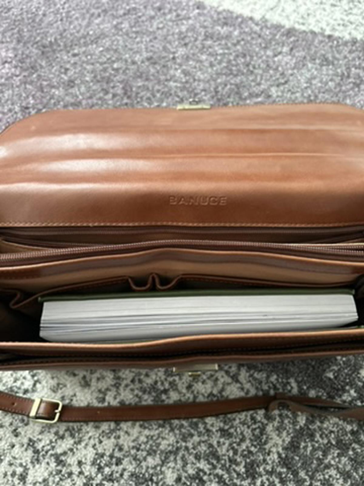 Banuce Leather Briefcase Crossbody