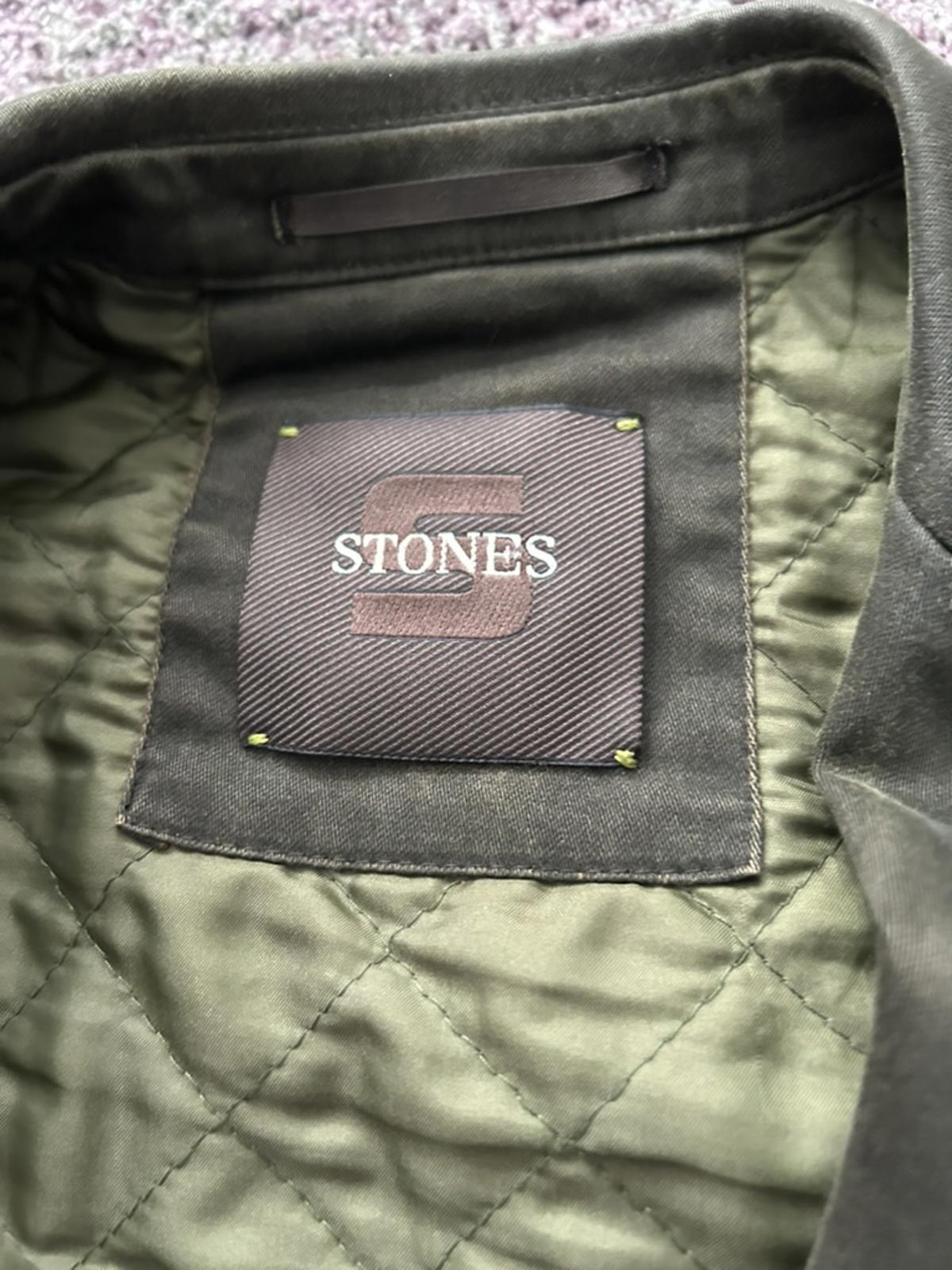 STONES Men's Olive Green Quilted Lined Blazer Jacket